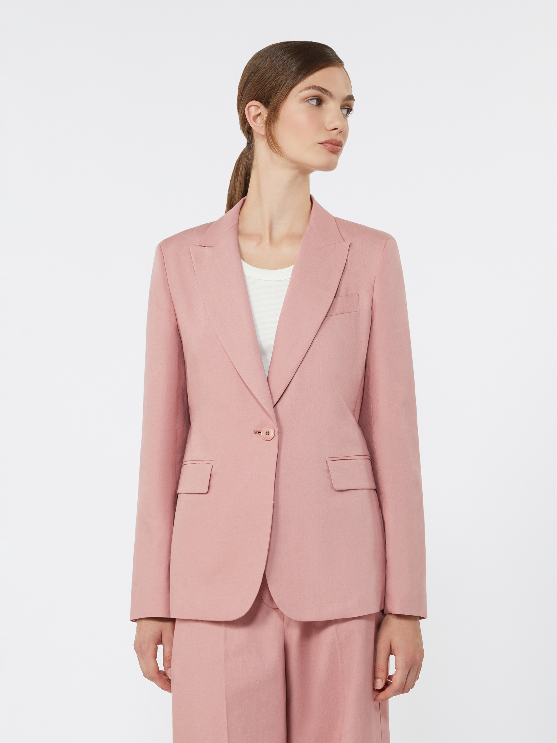 Linen and cotton canvas blazer - ANTIQUE ROSE - Weekend Max Mara - 2