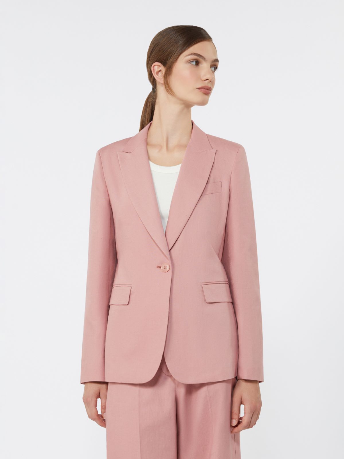 Blazer in canvas di cotone e lino - ROSA ANTICO - Weekend - 2