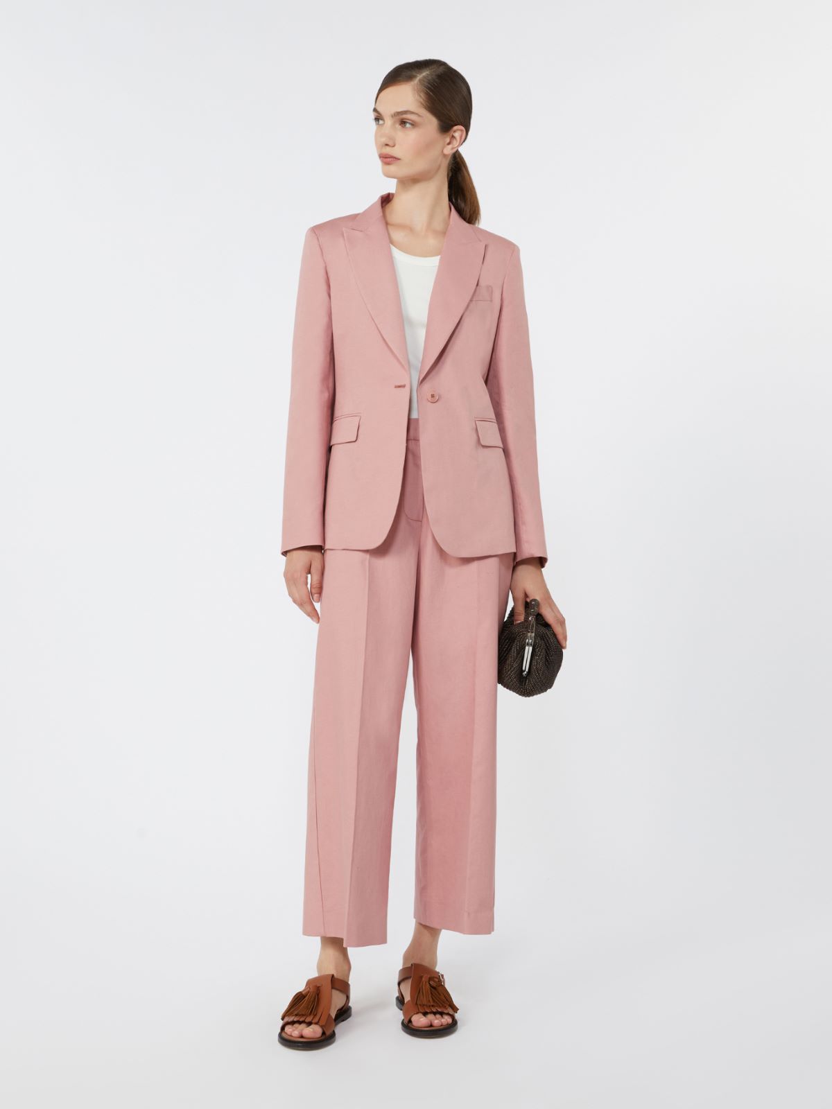 Blazer in canvas di cotone e lino - ROSA ANTICO - Weekend