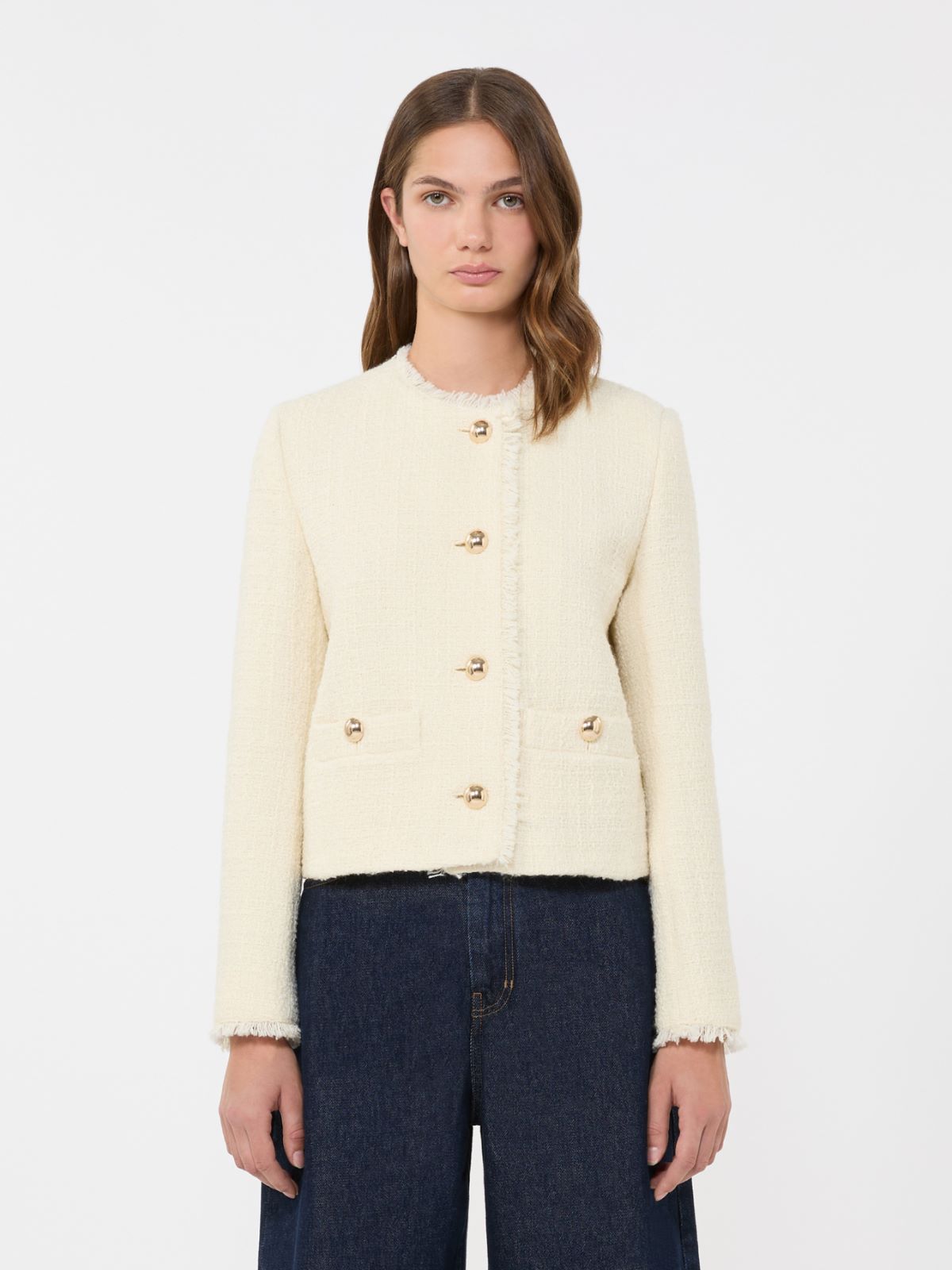 Giacca girocollo in mista lana - ECRU - Weekend - 2