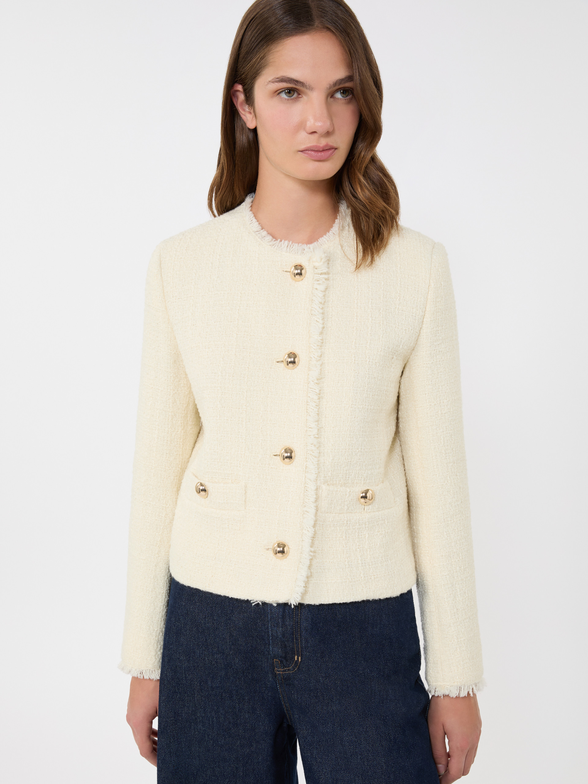 Wool-blend crew-neck jacket - ECRU - Weekend Max Mara - 4