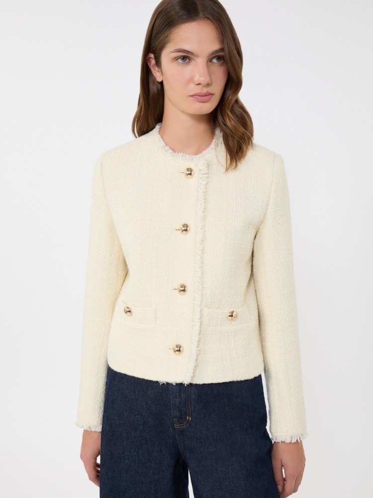 Wool-blend crew-neck jacket - ECRU - Weekend