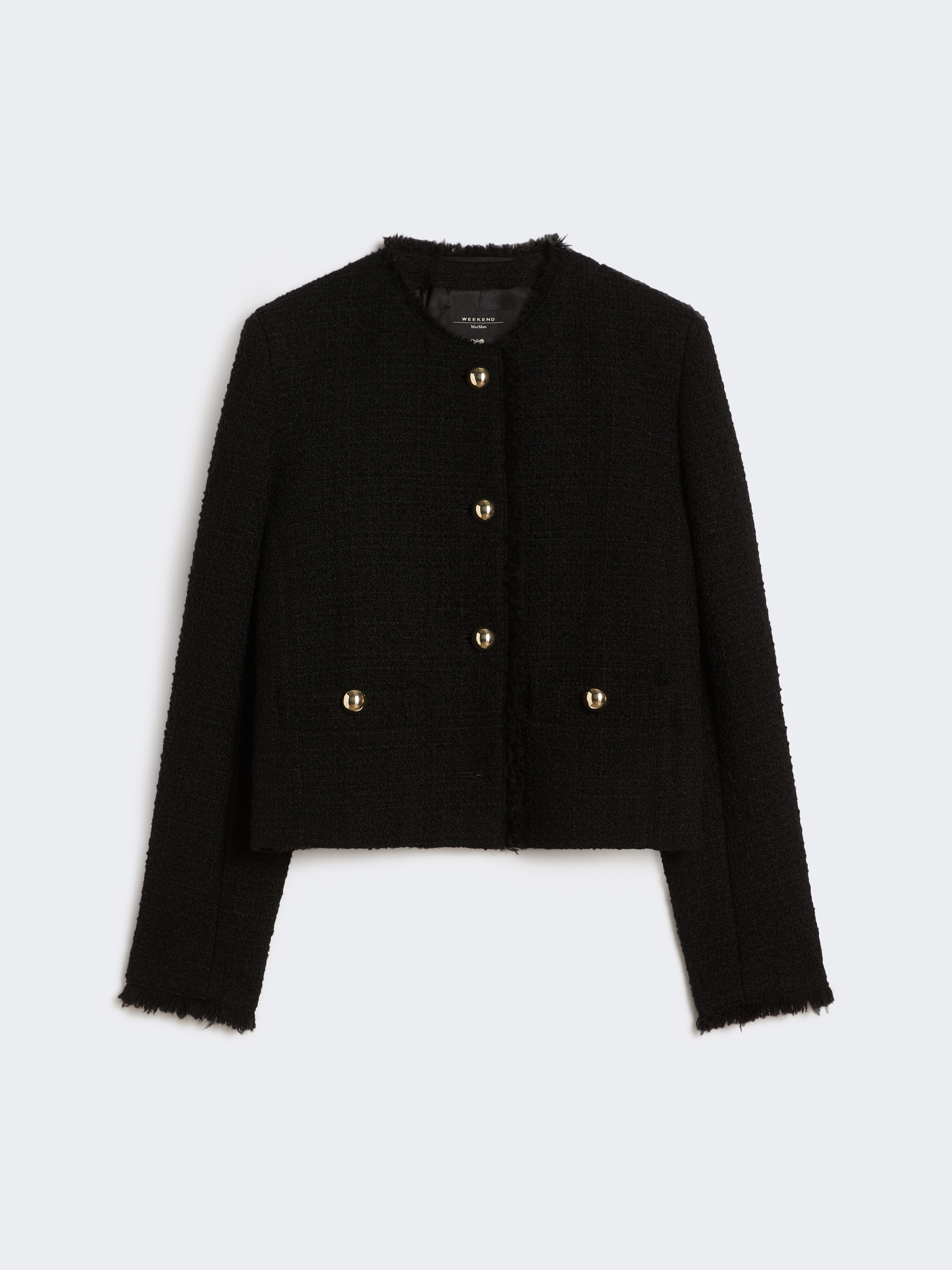 Wool-blend crew-neck jacket, black | Weekend Max Mara