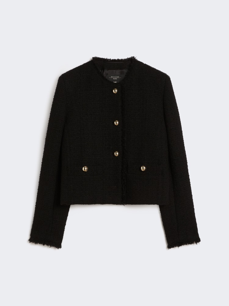Wool-blend crew-neck jacket - BLACK - Weekend - 2