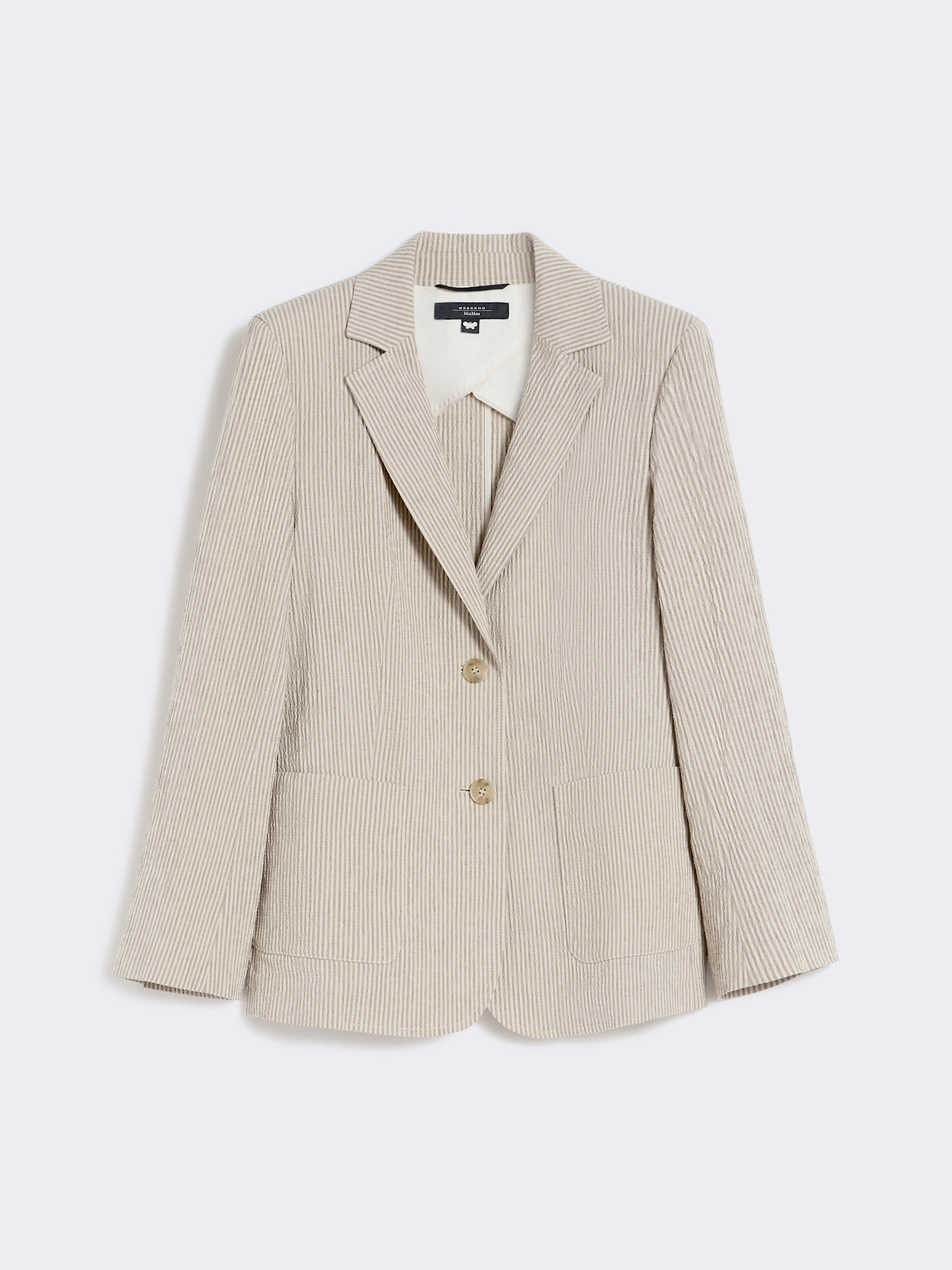Cotton and linen seersucker blazer - SAND - Weekend Max Mara - 5