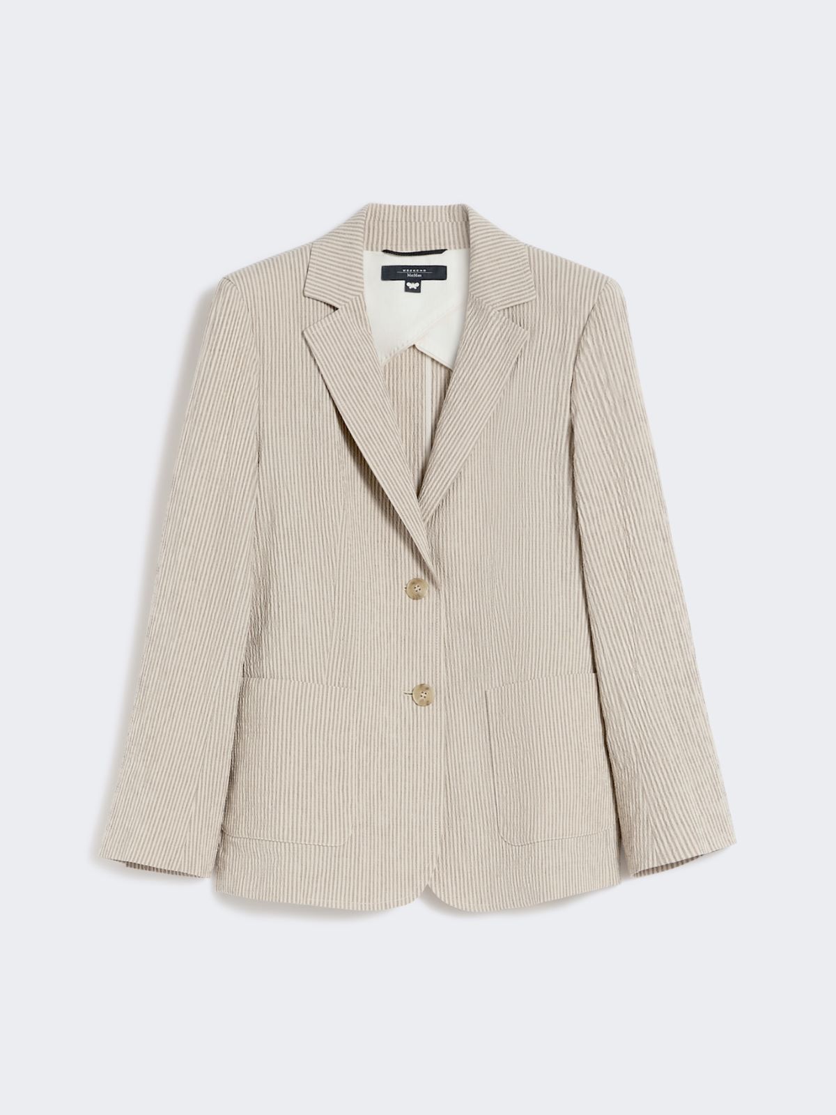 Cotton and linen seersucker blazer - SAND - Weekend - 5