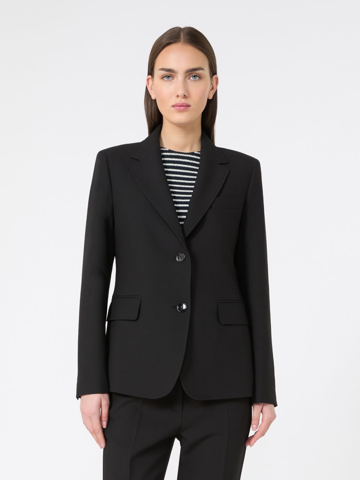 Viscose-blend canvas blazer - BLACK - Weekend - 2