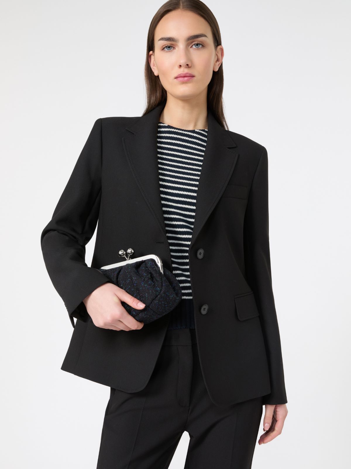 Viscose-blend canvas blazer - BLACK - Weekend - 4