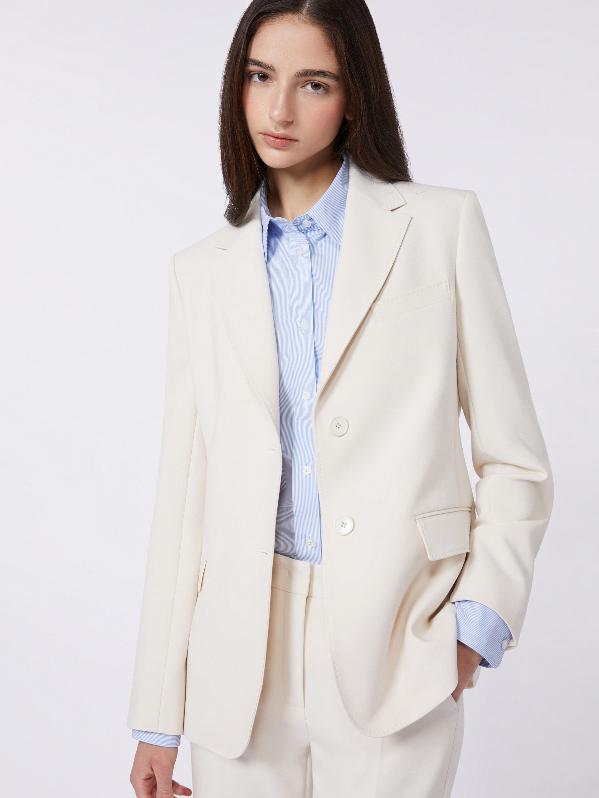 Viscose-blend canvas blazer - IVORY - Weekend Max Mara - 4
