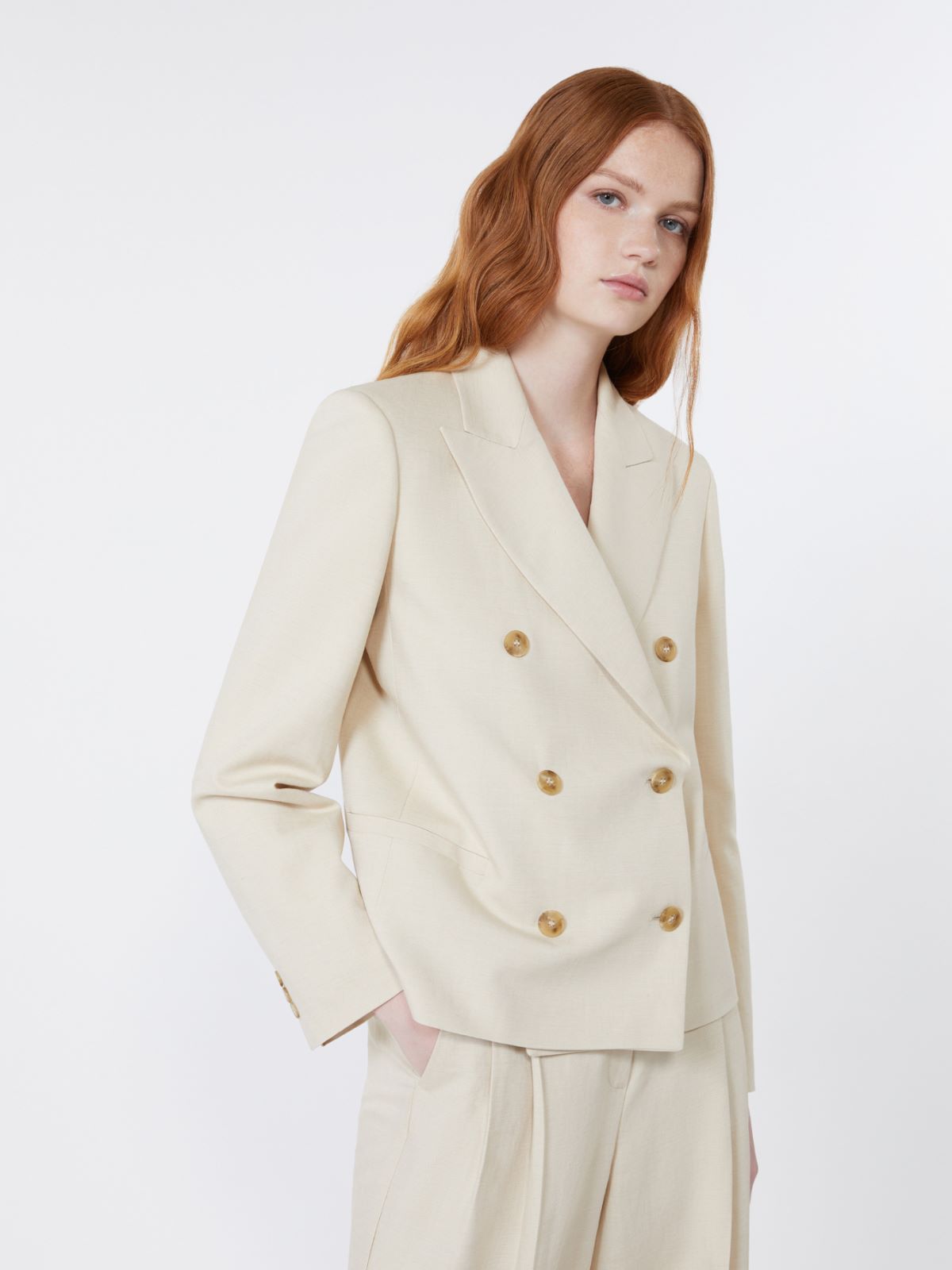 Viscose and linen blazer - BEIGE - Weekend - 4