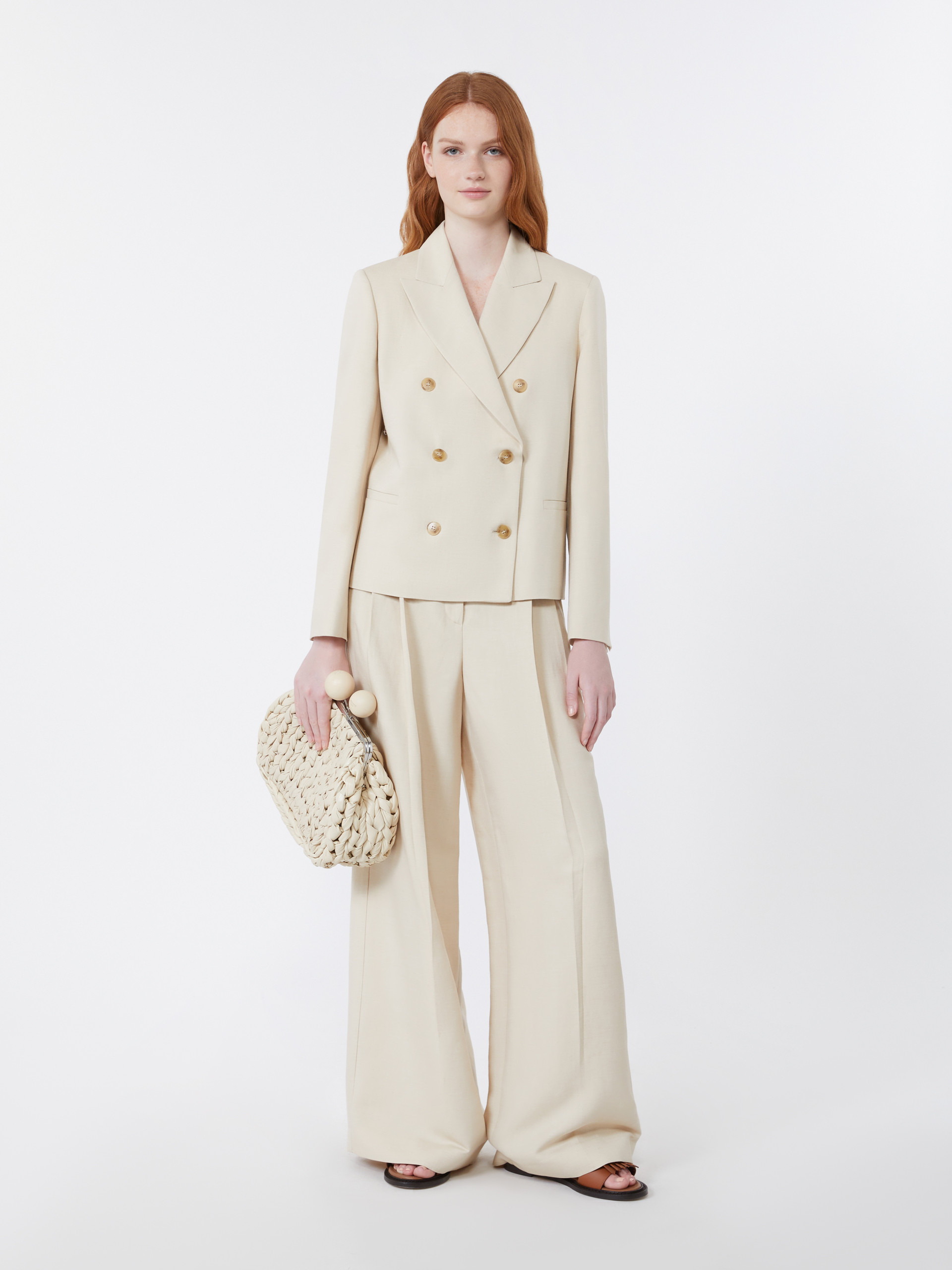Viscose and linen blazer - BEIGE - Weekend Max Mara