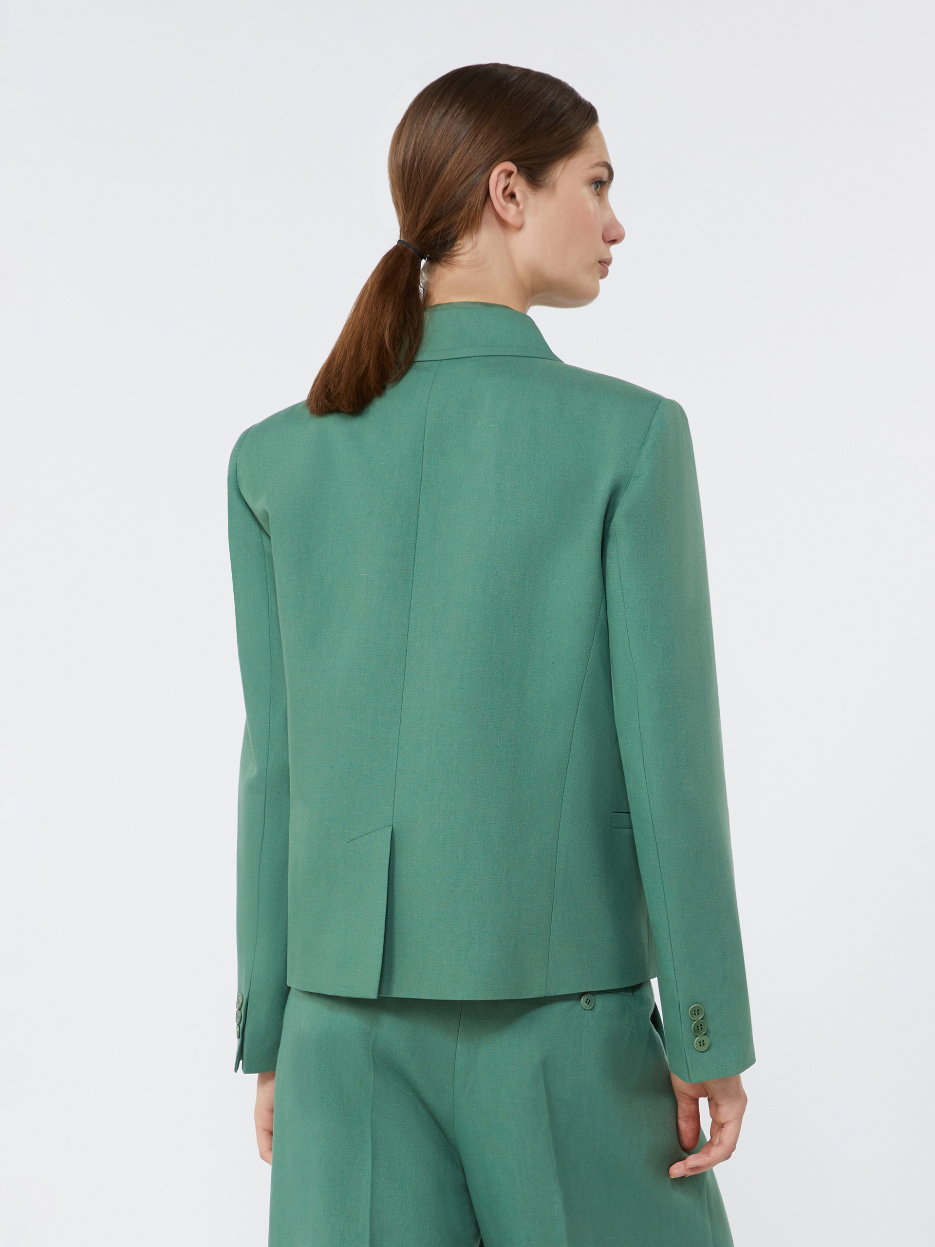 Viscose and linen blazer - GREEN - Weekend Max Mara - 3