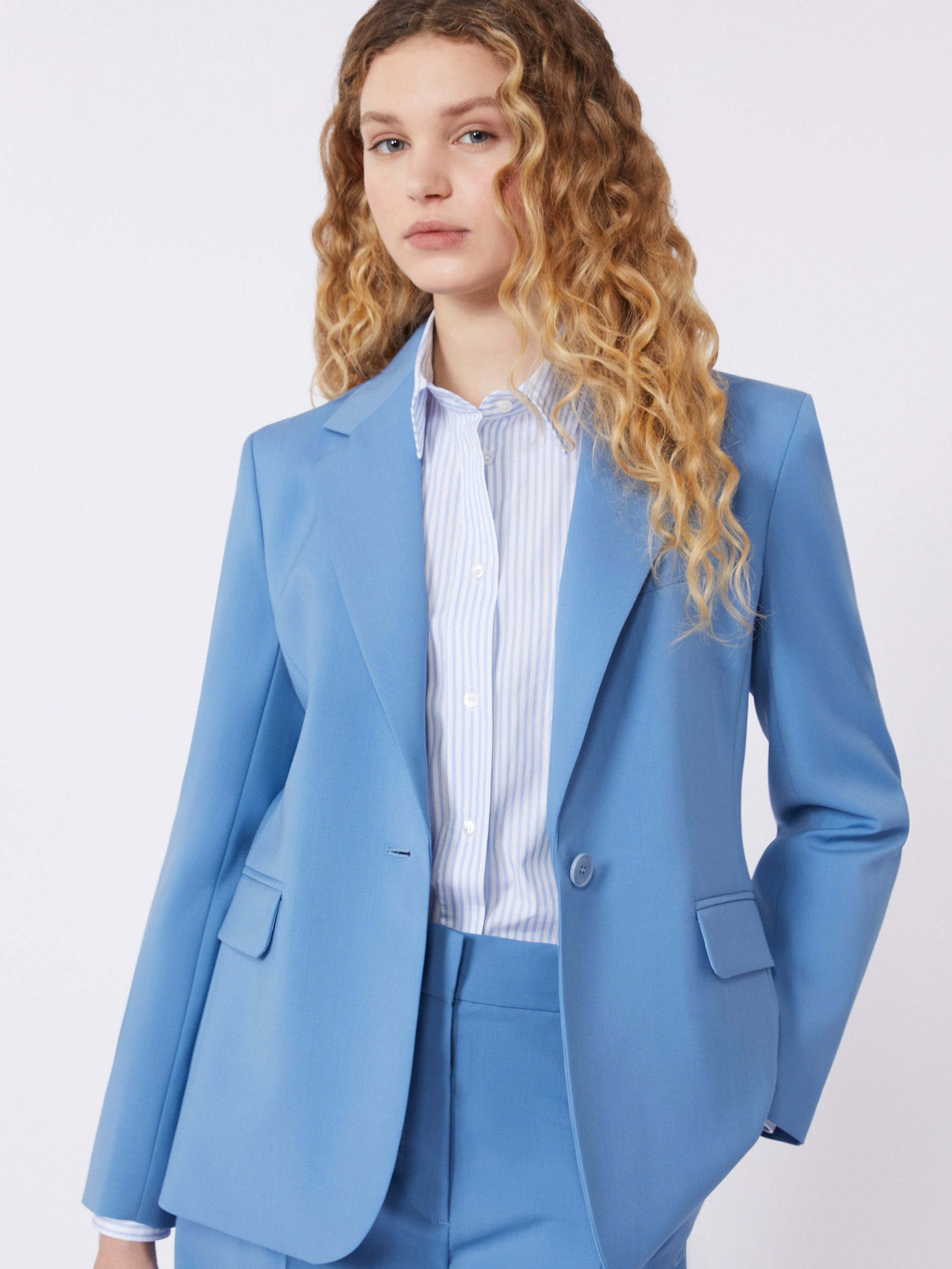 Stretch wool blazer - LIGHT BLUE - Weekend Max Mara - 4