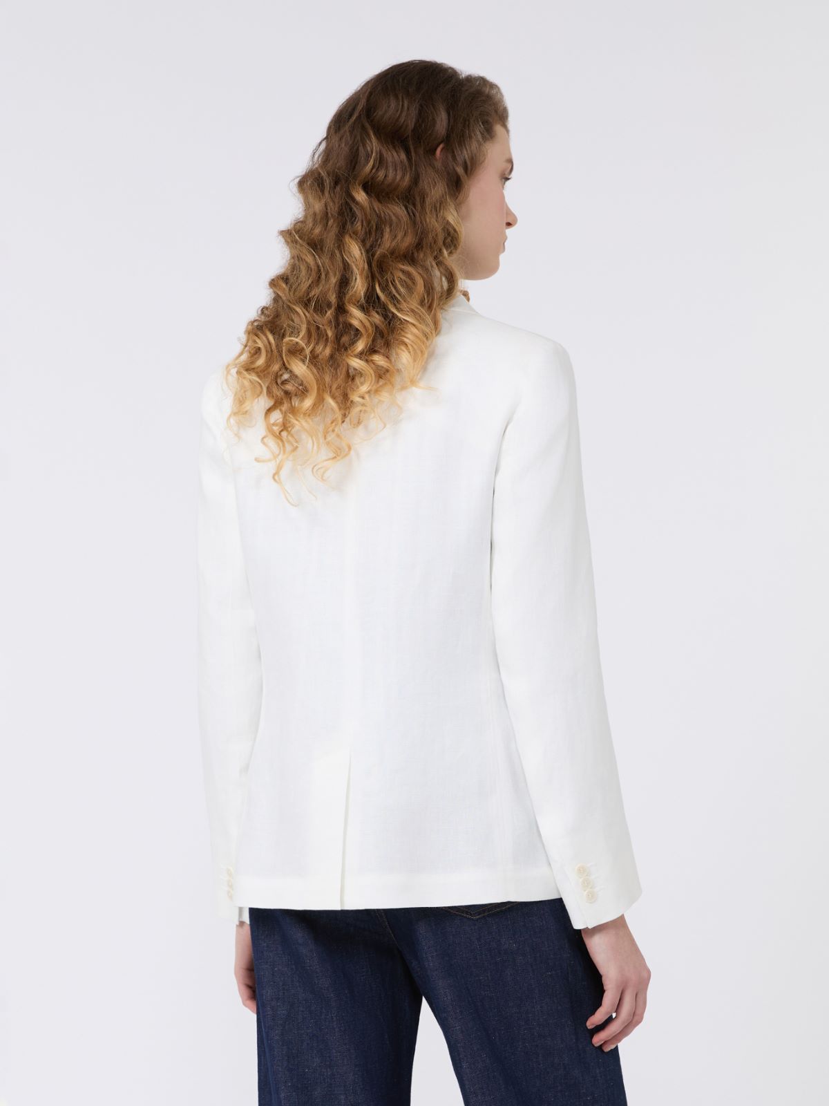 Linen canvas blazer - WHITE - Weekend - 3
