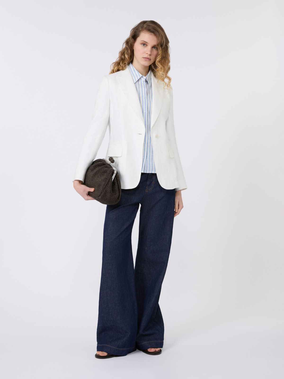 Linen canvas blazer - WHITE - Weekend