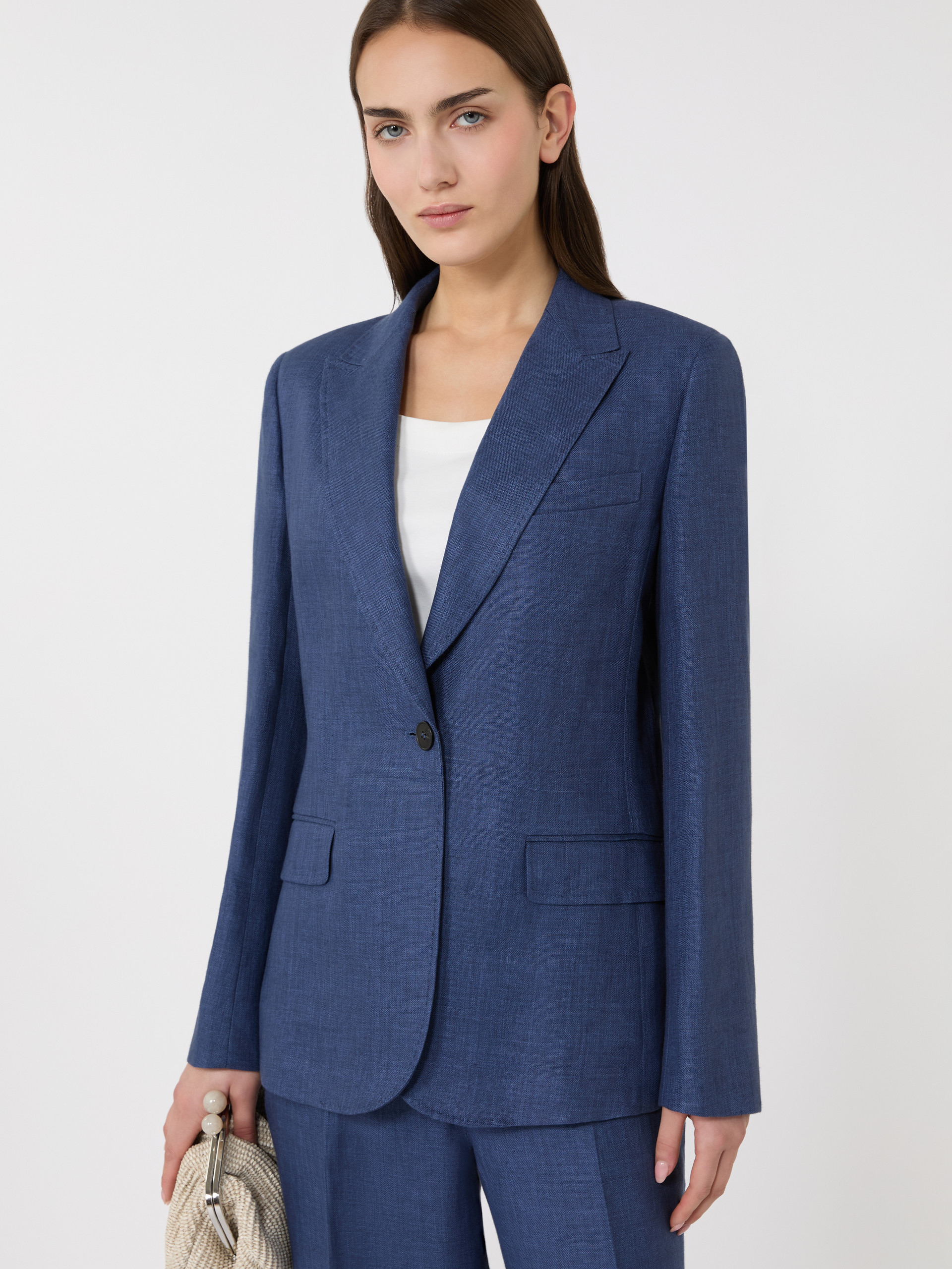 Linen canvas blazer - NAVY - Weekend Max Mara - 4