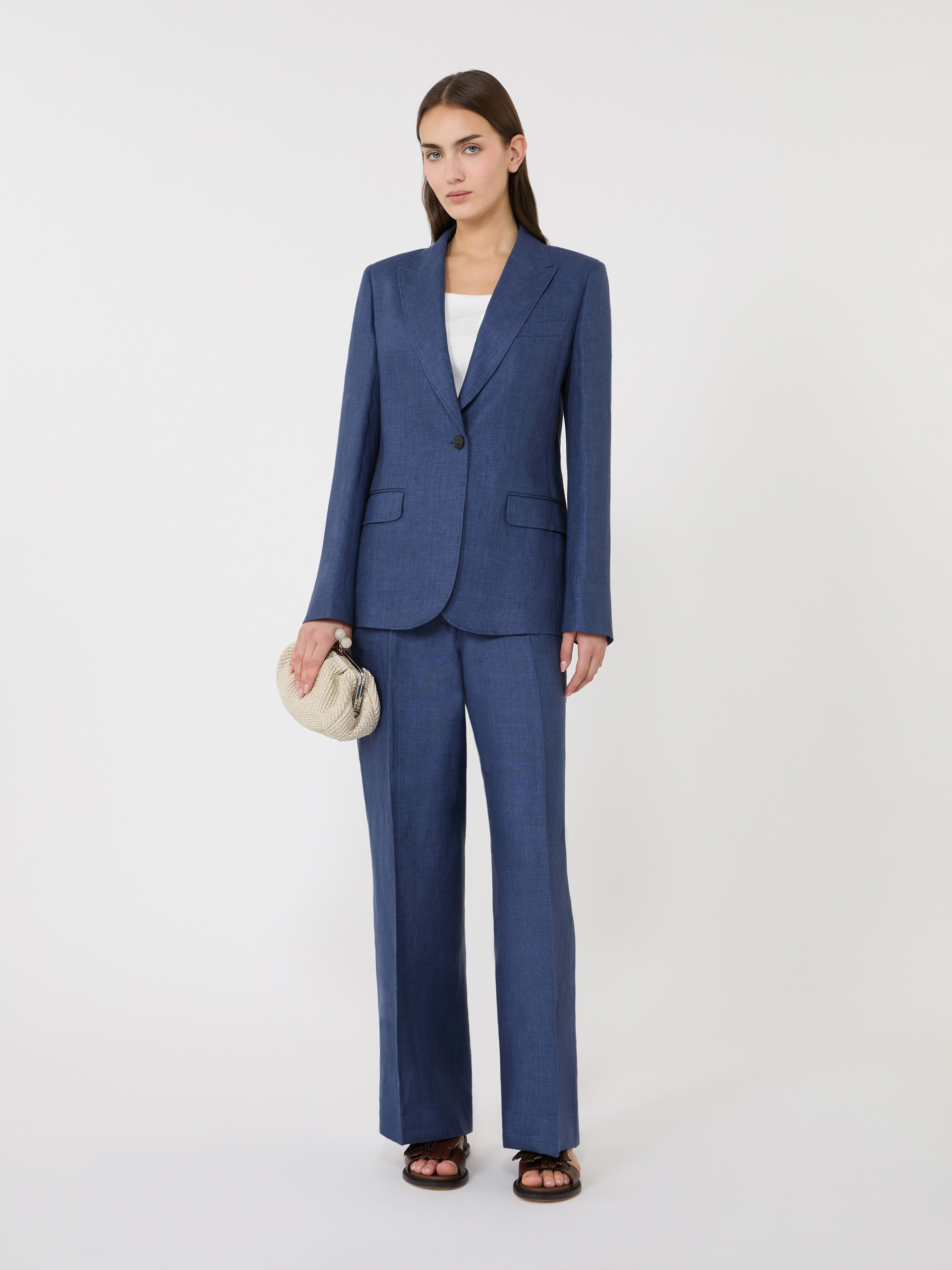 Linen canvas blazer - NAVY - Weekend Max Mara