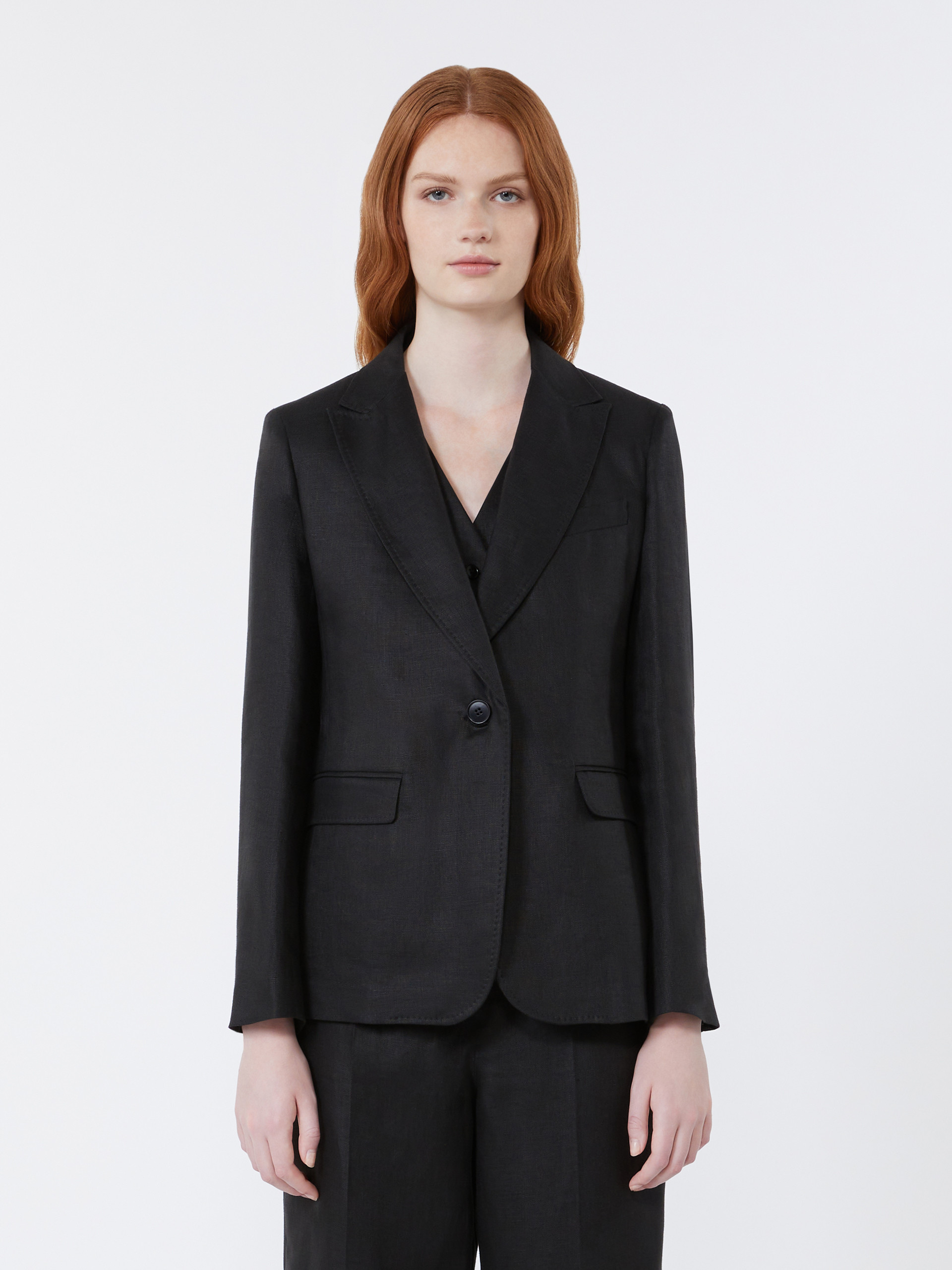 Linen canvas blazer - BLACK - Weekend Max Mara - 2