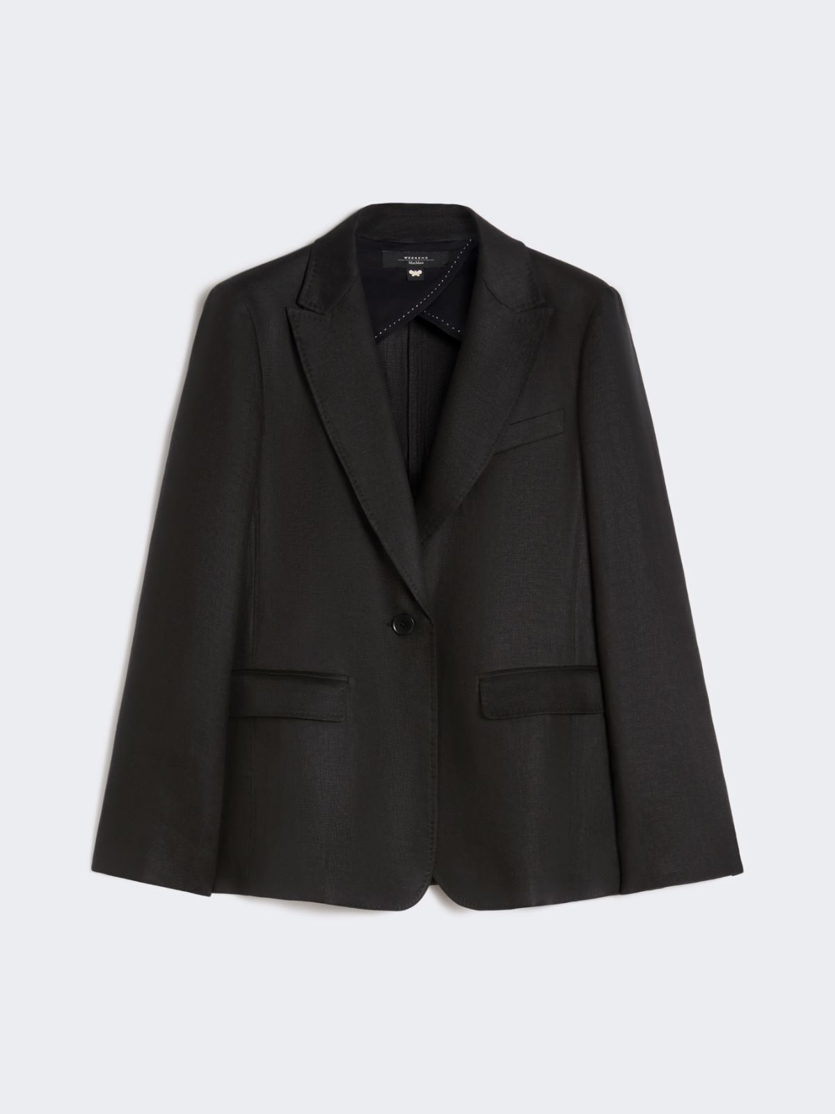 Linen canvas blazer - BLACK - Weekend - 5