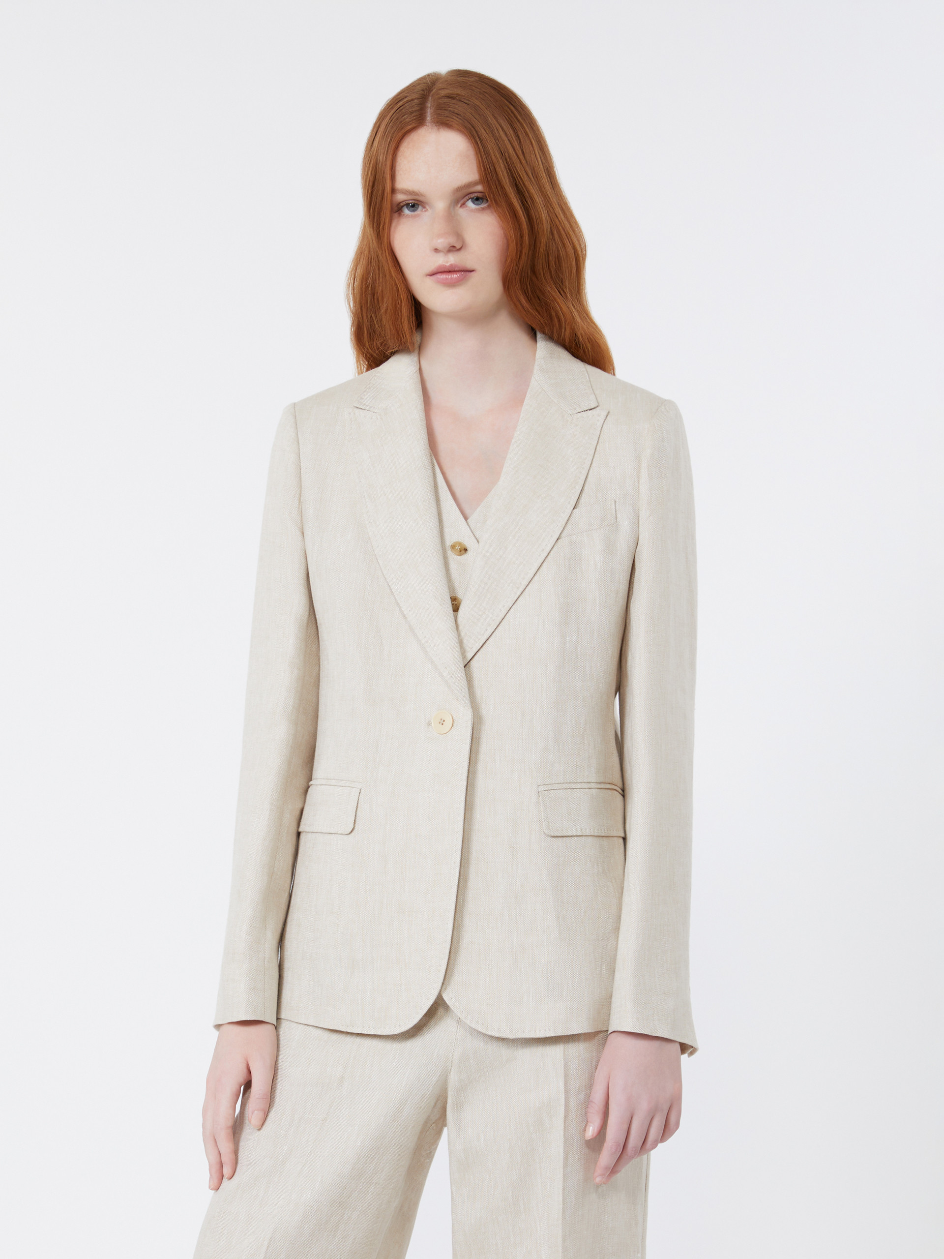 Linen canvas blazer - ECRU - Weekend Max Mara - 2