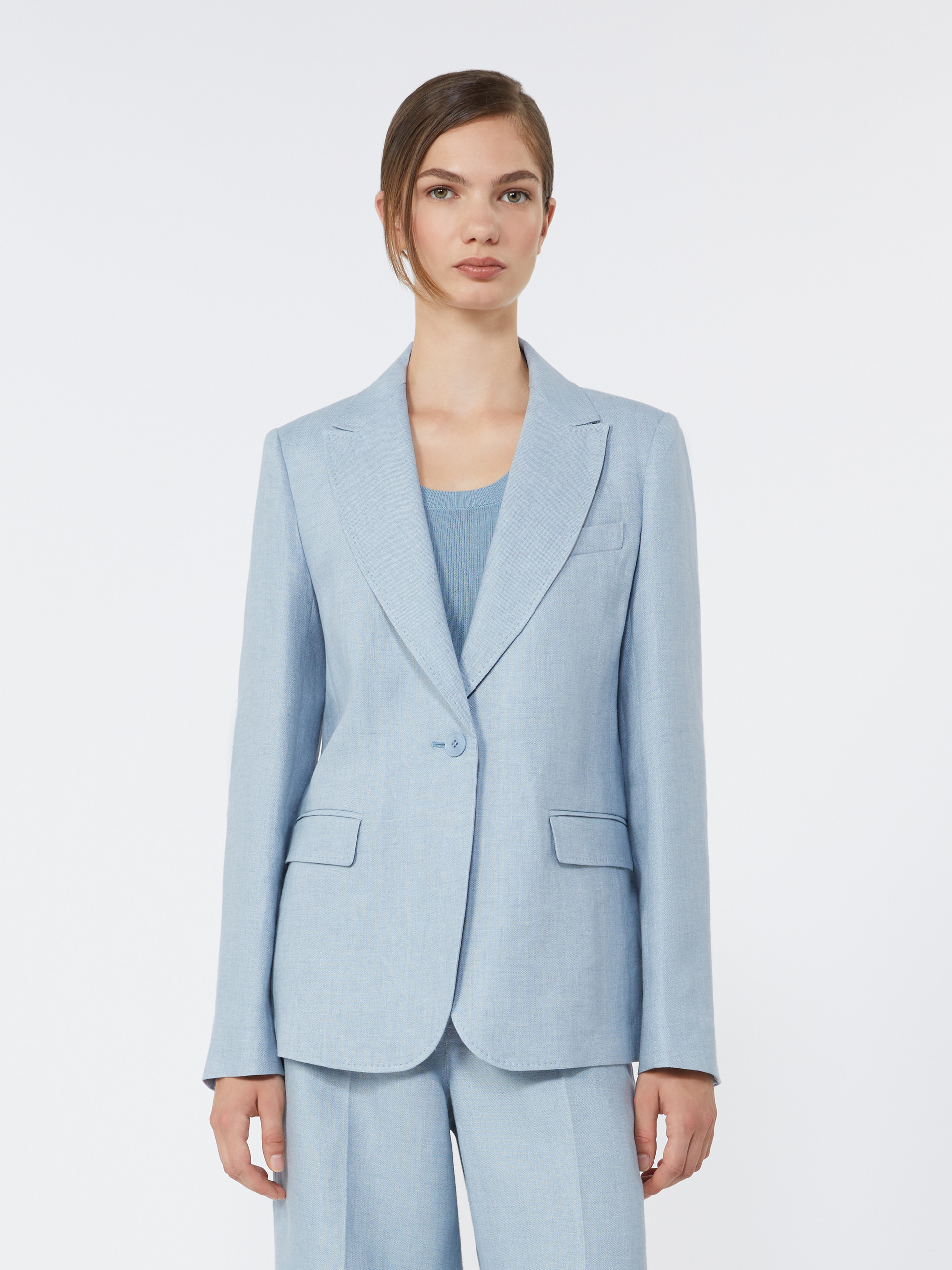 Linen canvas blazer - LIGHT BLUE - Weekend Max Mara - 2