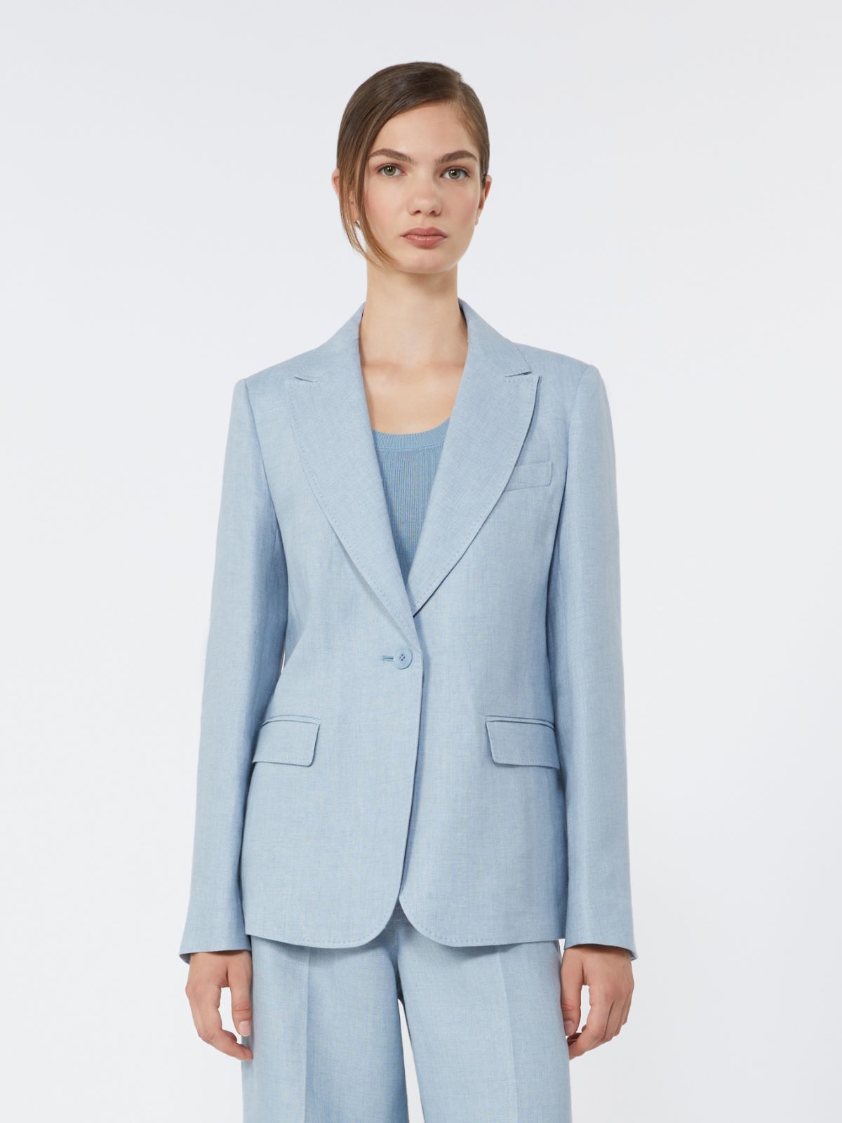 Linen canvas blazer - LIGHT BLUE - Weekend - 2
