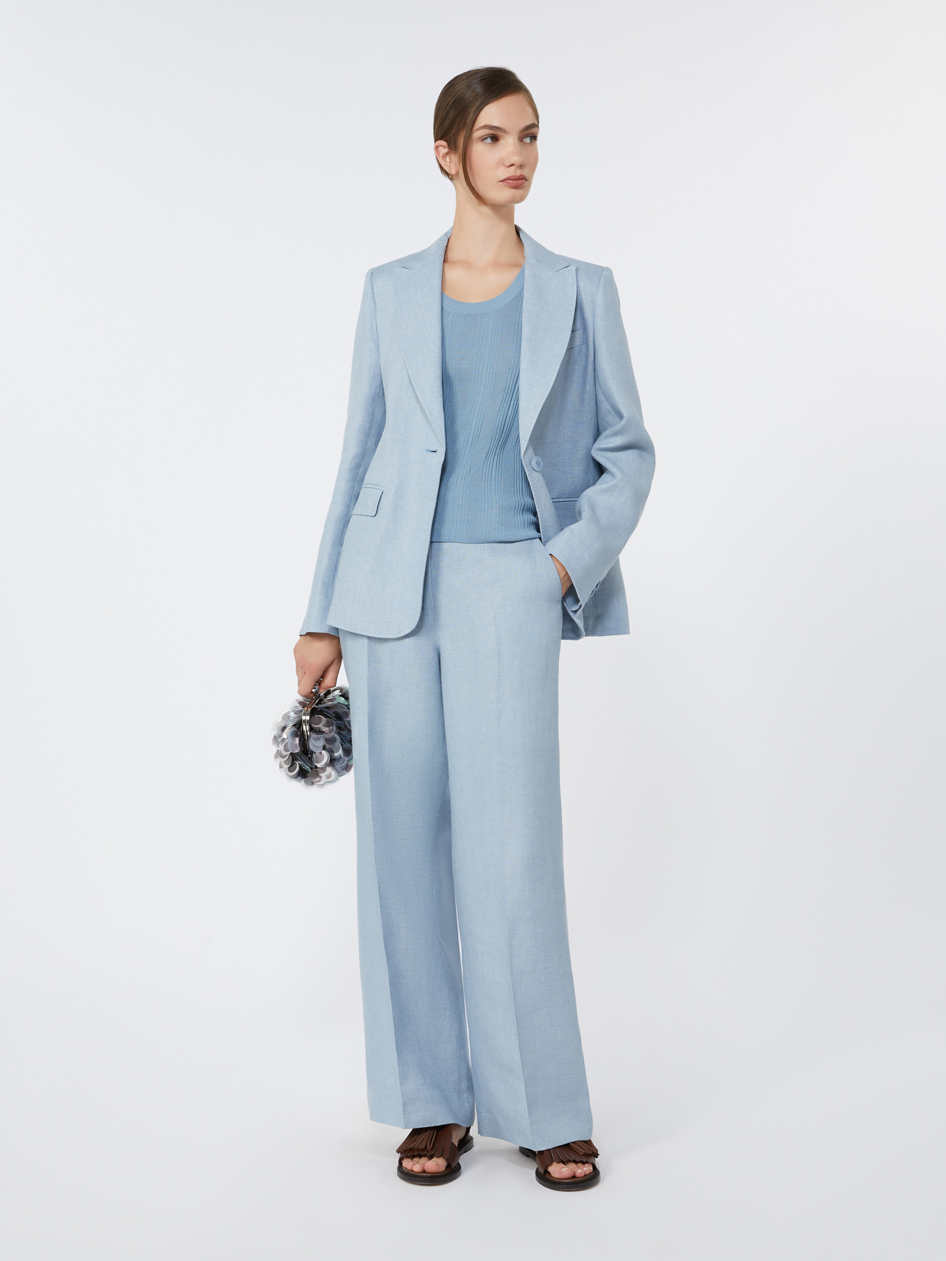 Linen canvas blazer - LIGHT BLUE - Weekend Max Mara