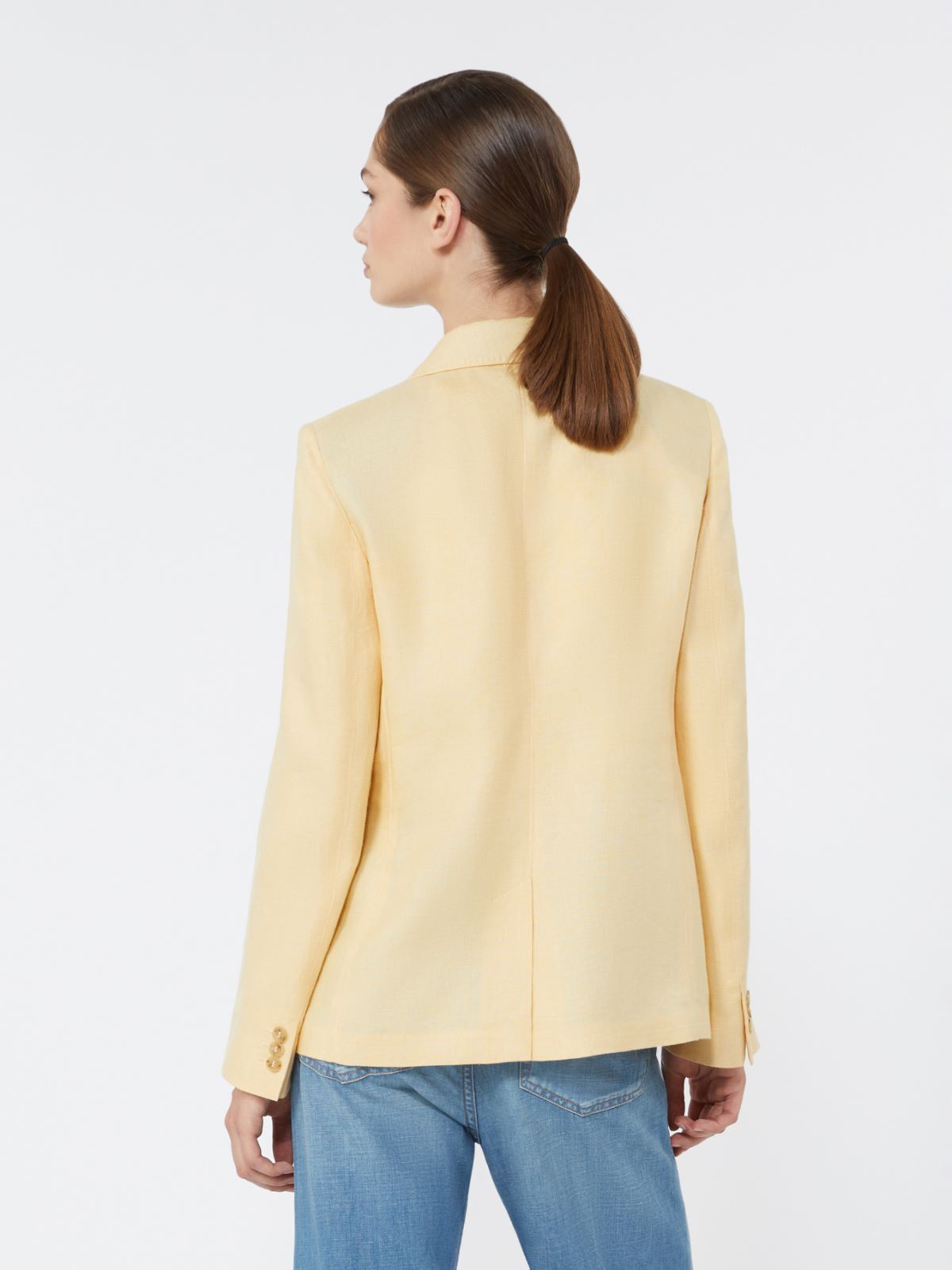 Blazer in canvas di lino - GIALLO CHIARO - Weekend - 3
