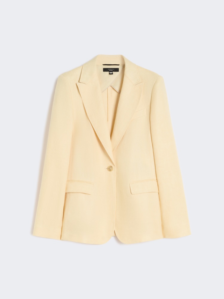 Blazer in canvas di lino - GIALLO CHIARO - Weekend - 6