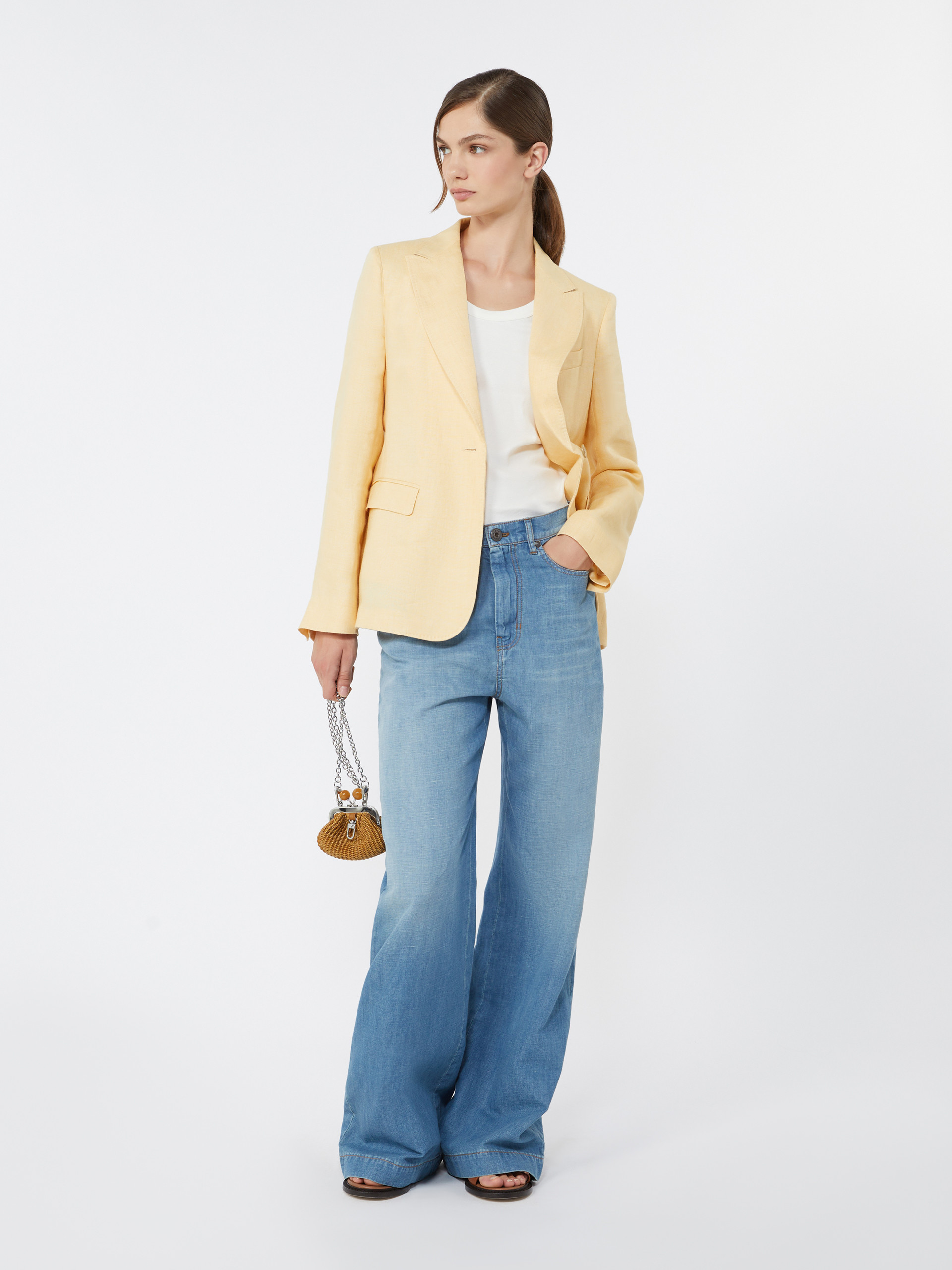 Linen canvas blazer - LIGHT YELLOW - Weekend Max Mara
