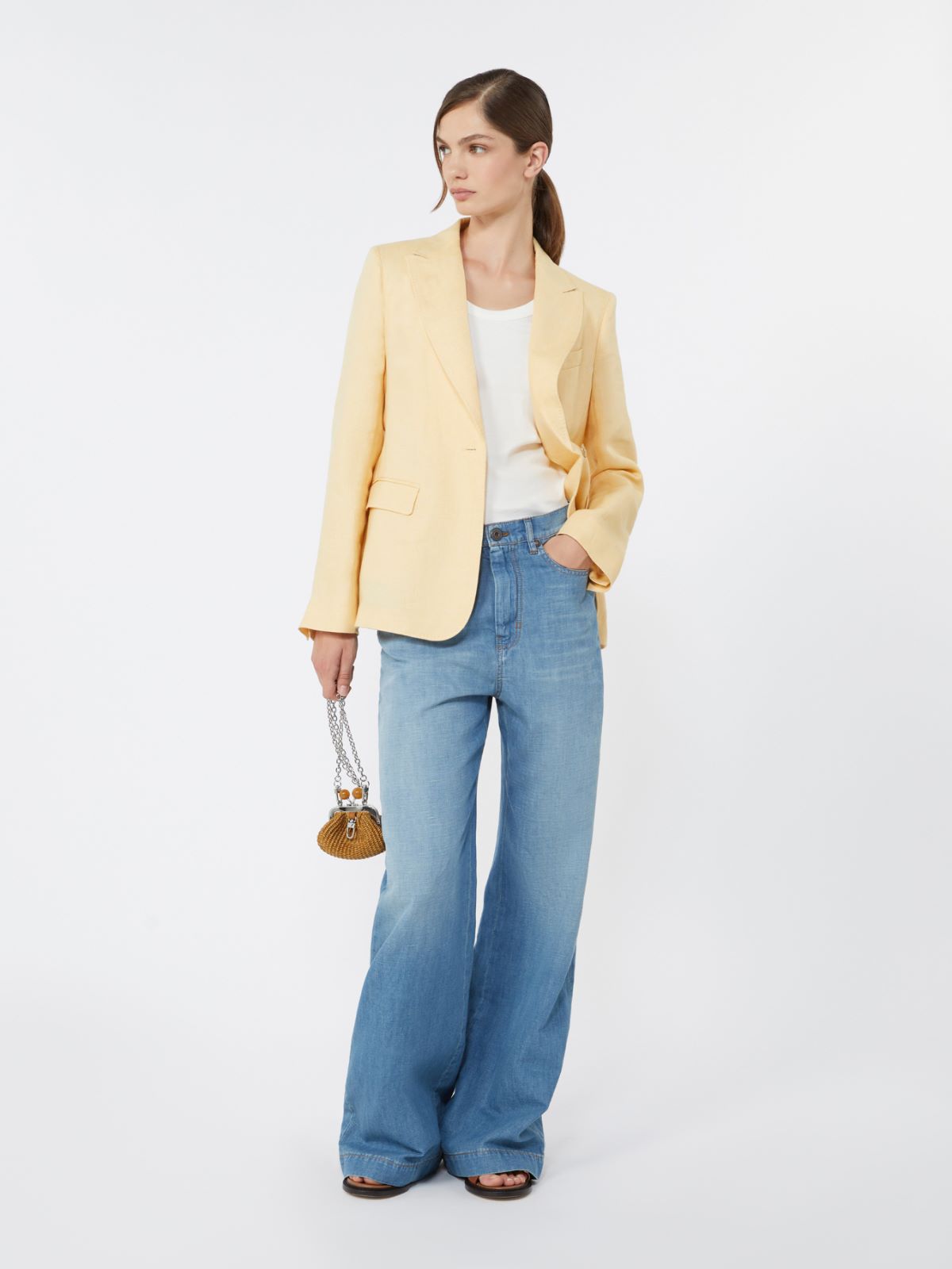 Blazer in canvas di lino - GIALLO CHIARO - Weekend