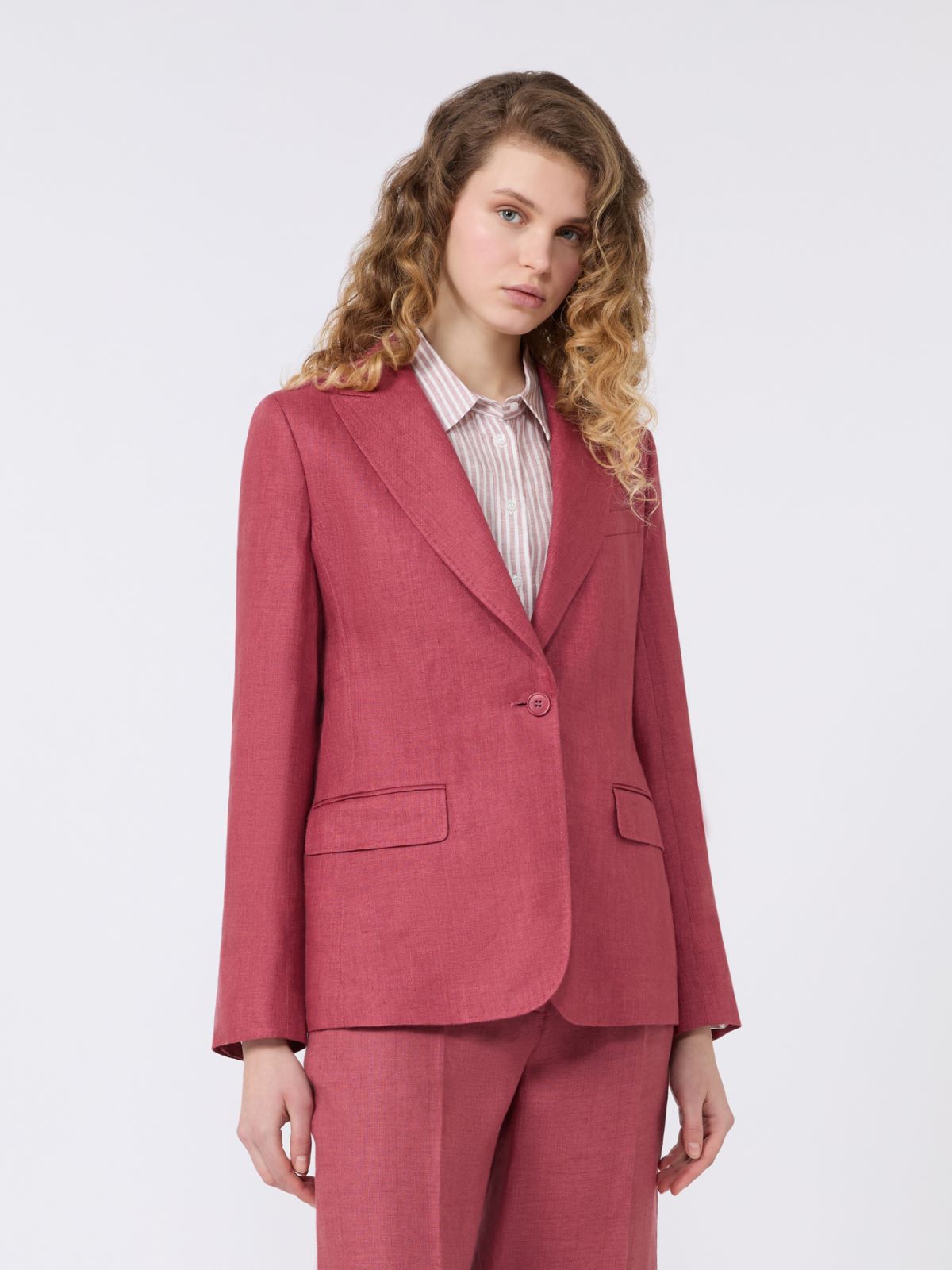 Linen canvas blazer - CHERRY - Weekend - 2