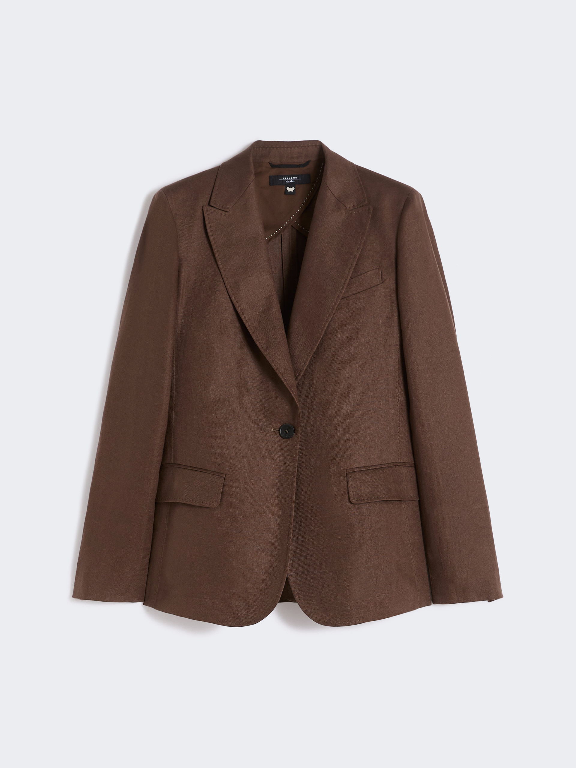 Linen canvas blazer - CHOCOLATE - Weekend Max Mara - 5