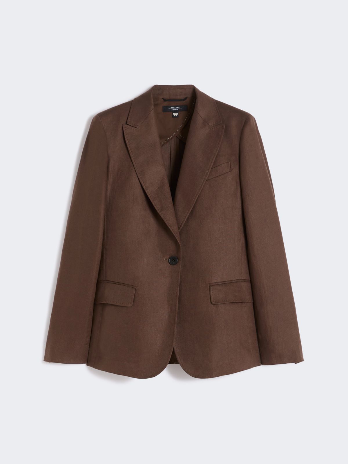 Linen canvas blazer - CHOCOLATE - Weekend - 5