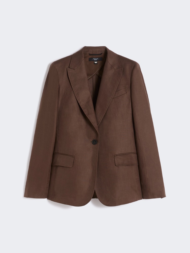 Linen canvas blazer - CHOCOLATE - Weekend