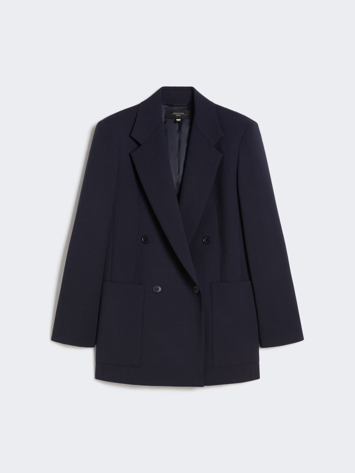 Double-breasted technical wool blazer - BLACK - Weekend - 5
