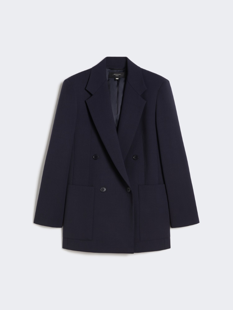 Double-breasted technical wool blazer - BLACK - Weekend - 6