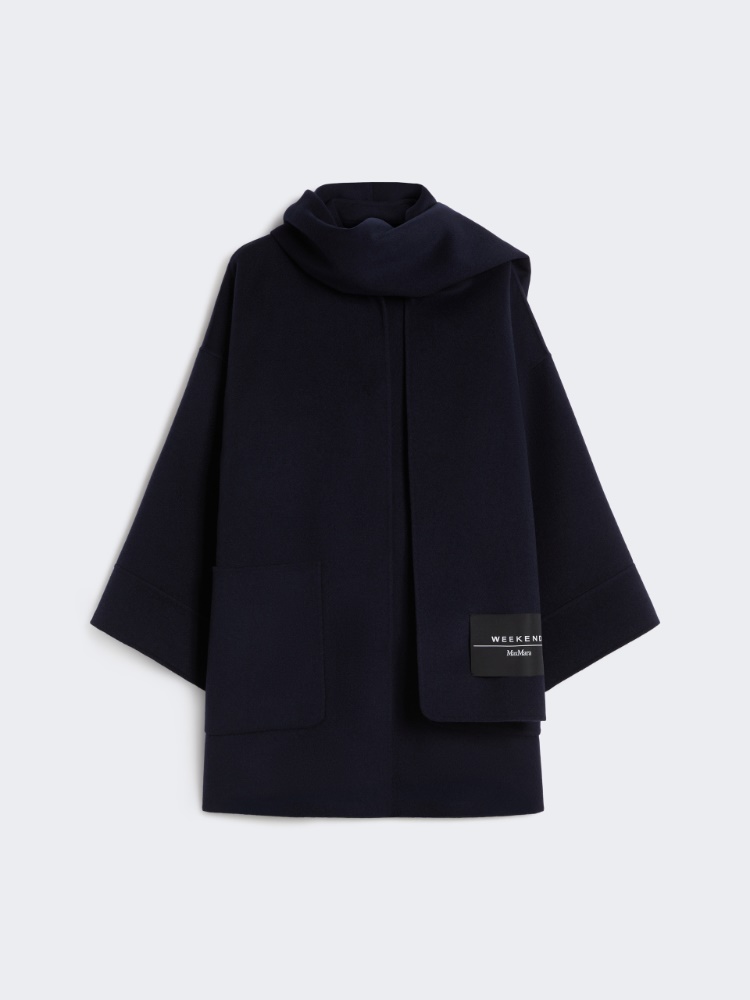 Wool-blend coat with scarf - NAVY - Weekend - 6