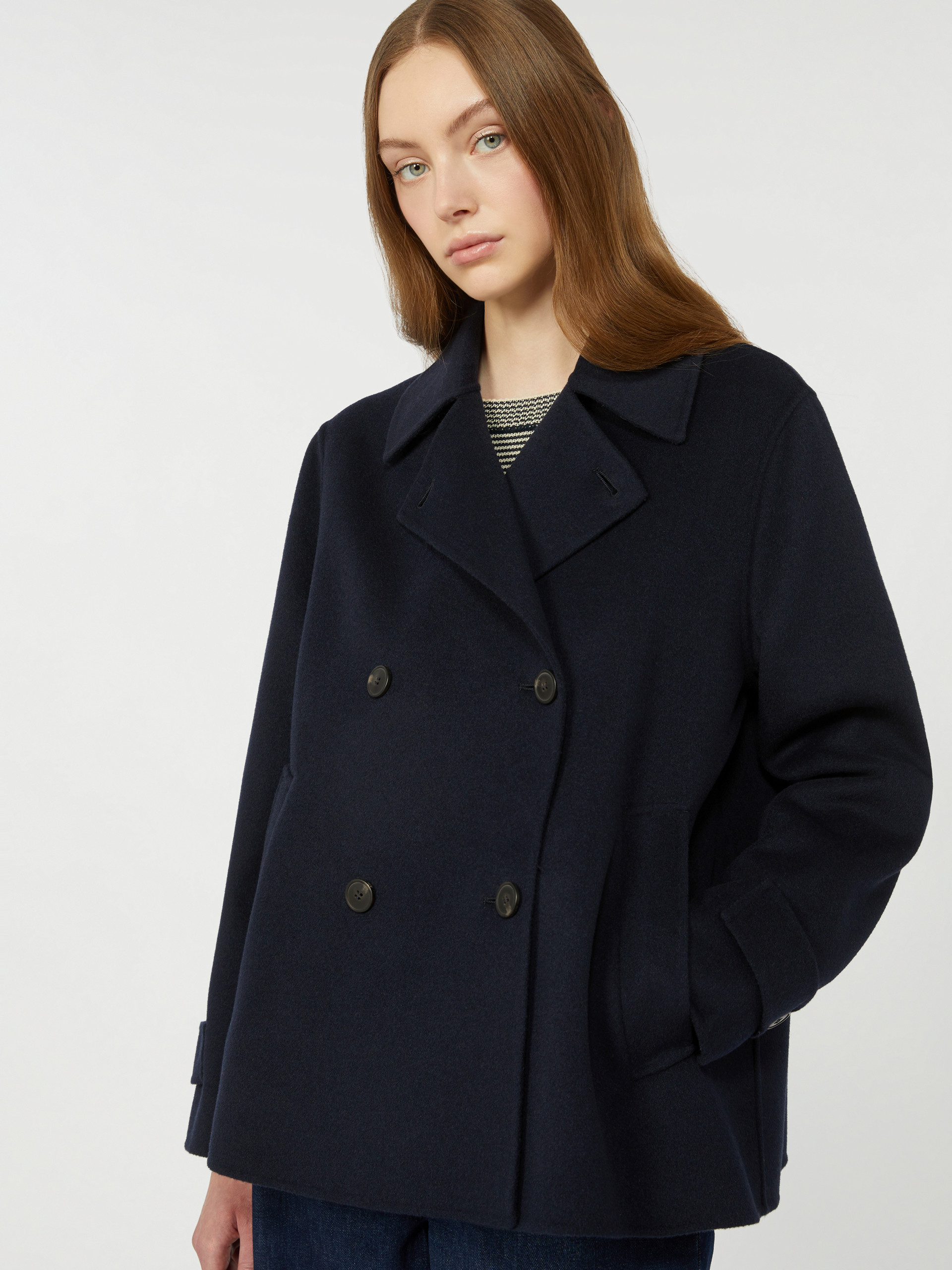 Double-breasted wool-blend pea coat - NAVY - Weekend Max Mara - 4
