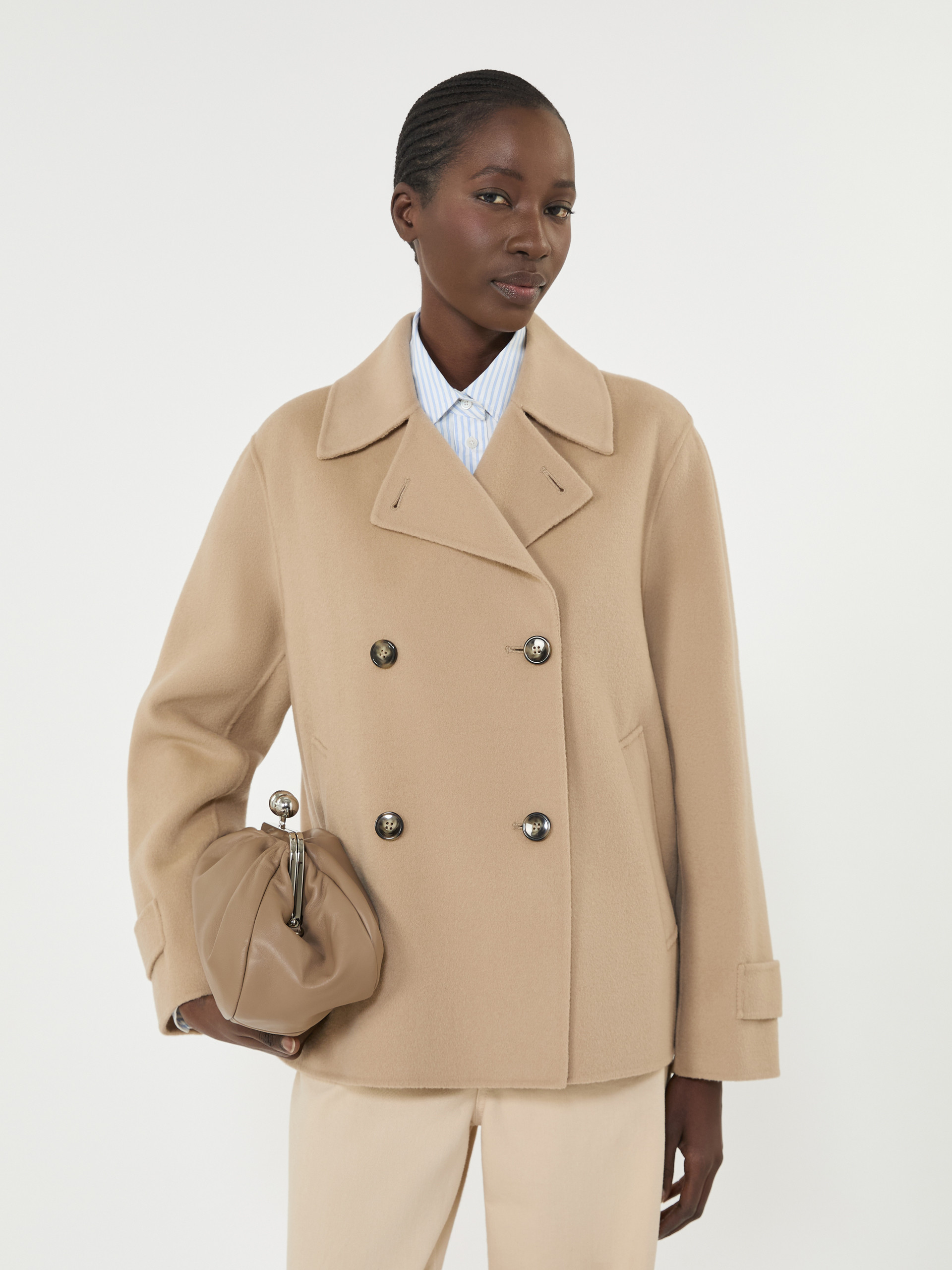 Double-breasted wool-blend pea coat - CAMEL - Weekend Max Mara - 4