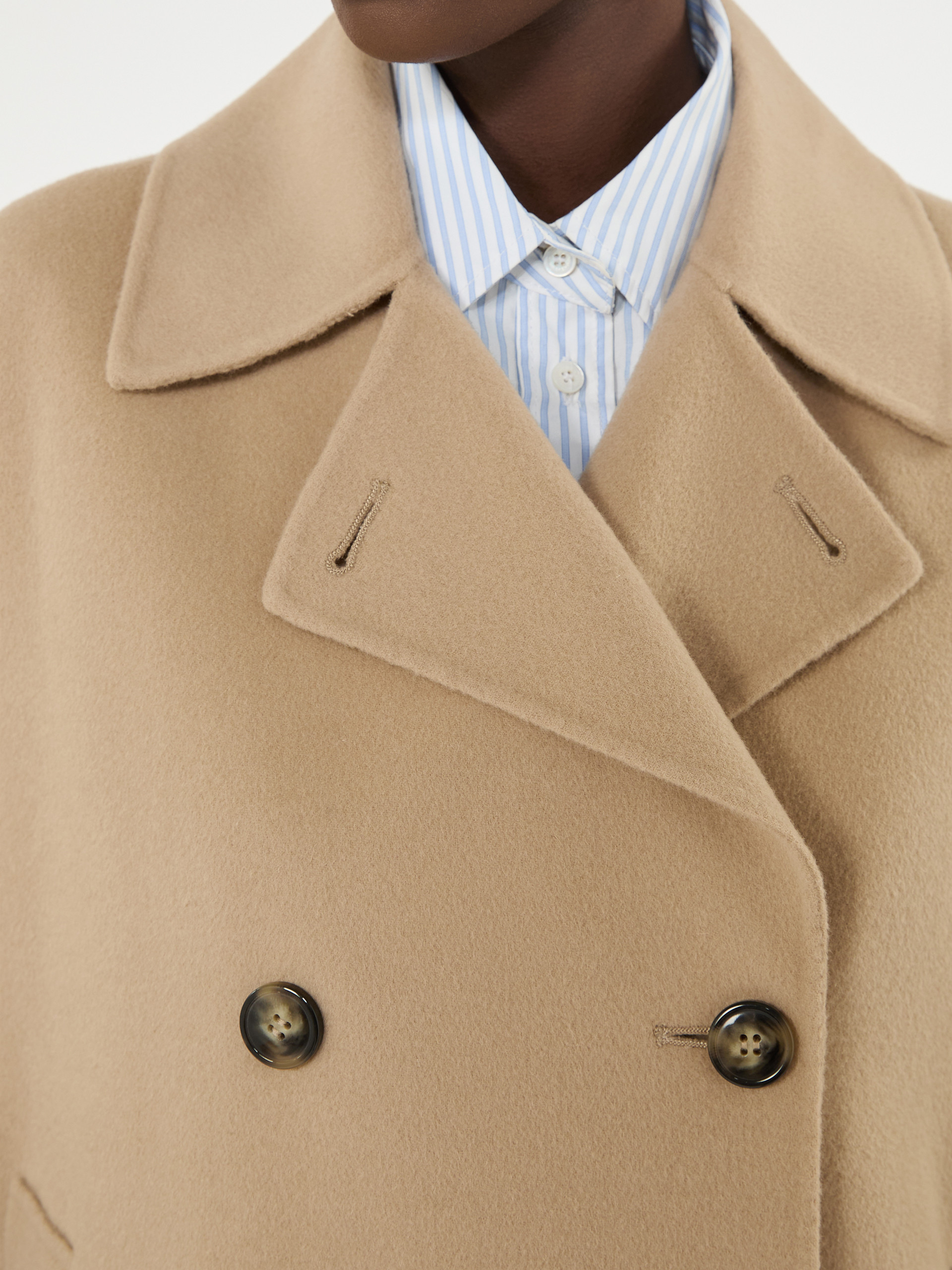 Double-breasted wool-blend pea coat - CAMEL - Weekend Max Mara - 5