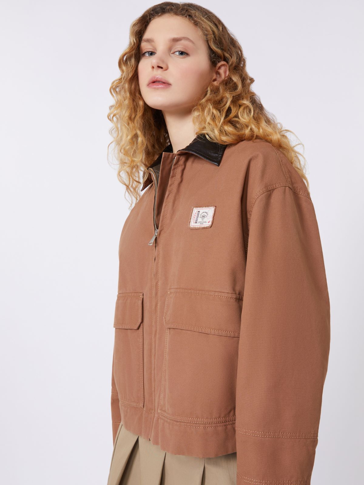 Cotton canvas jacket - TOBACCO - Weekend - 4