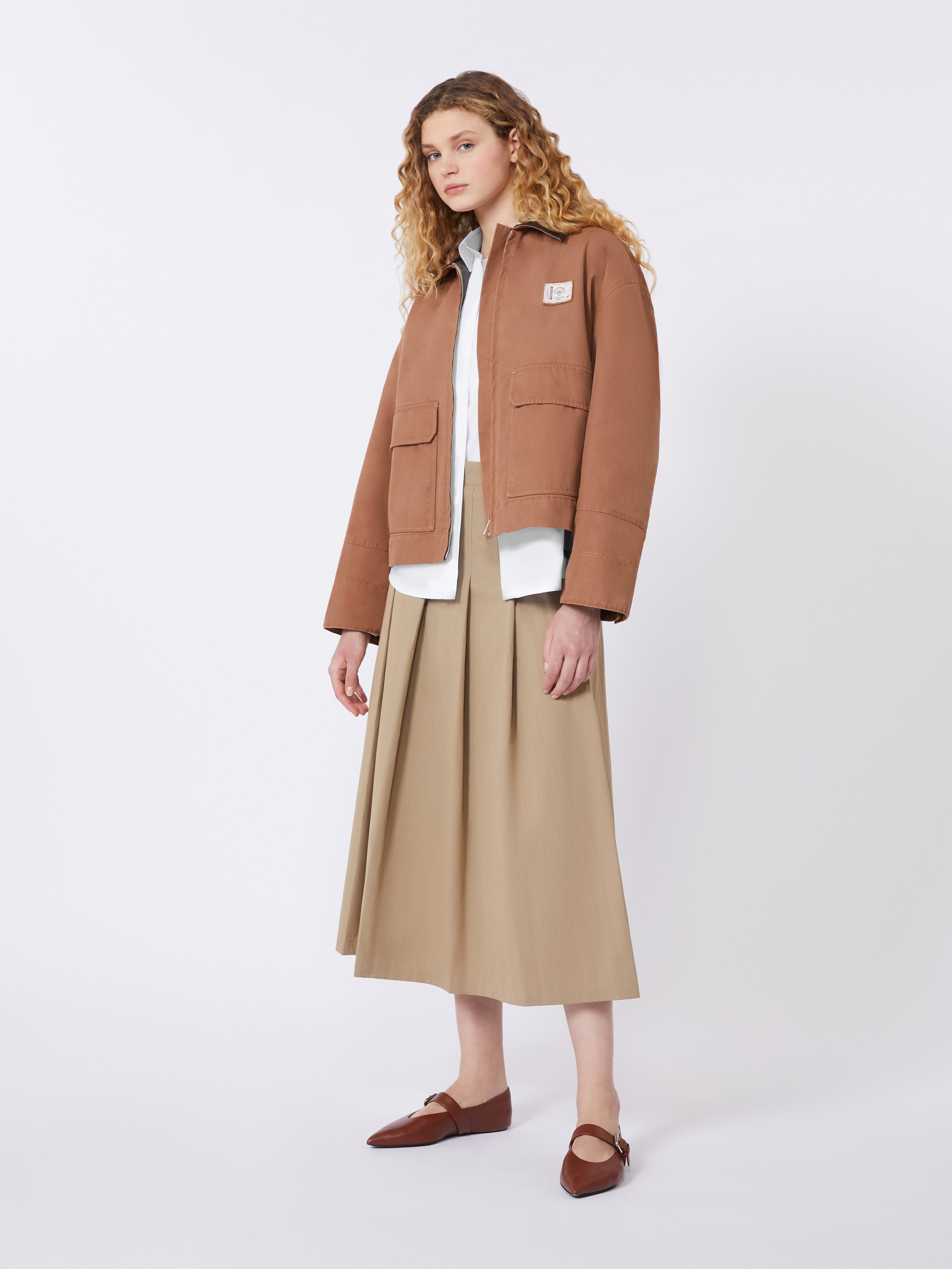 Cotton canvas jacket - TOBACCO - Weekend Max Mara