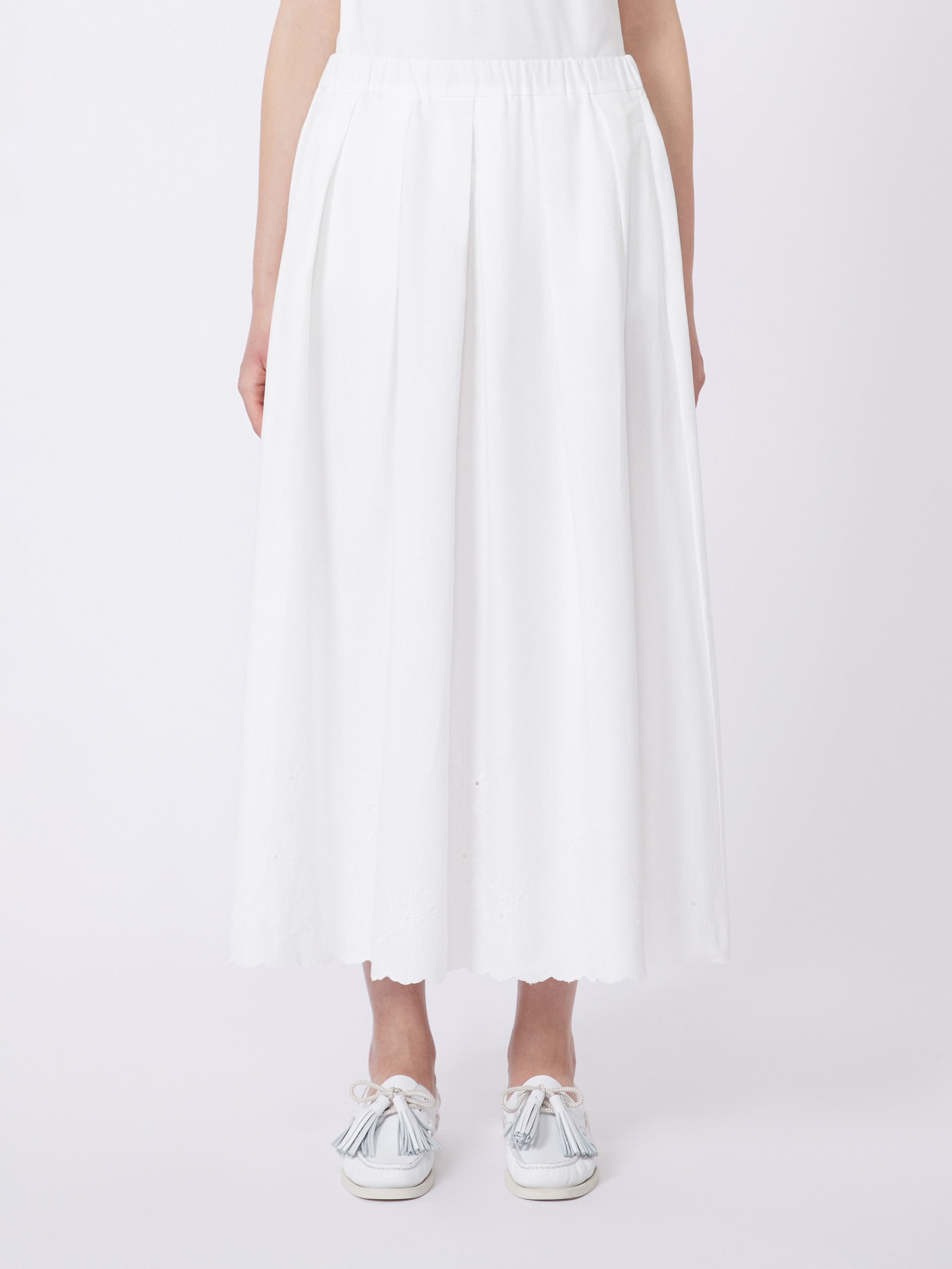 Cotton and linen canvas skirt - WHITE - Weekend Max Mara - 2