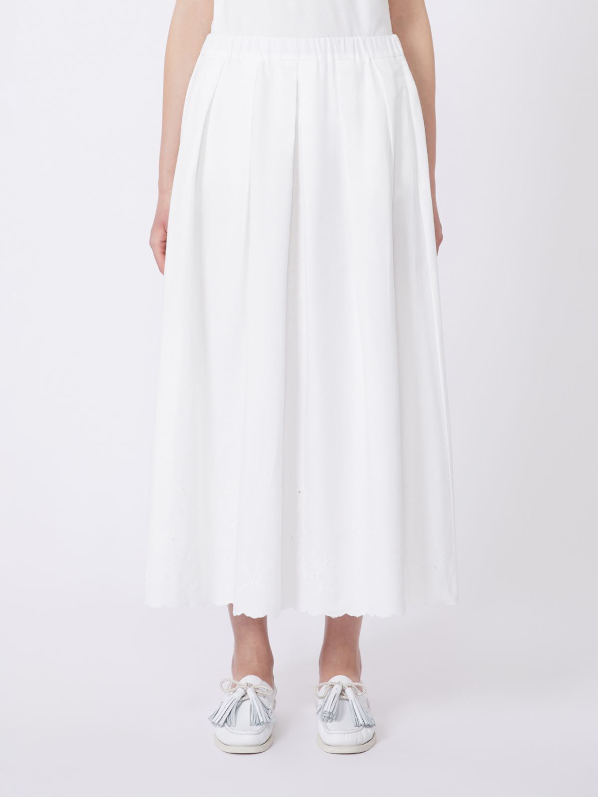 Cotton and linen canvas skirt - WHITE - Weekend - 2