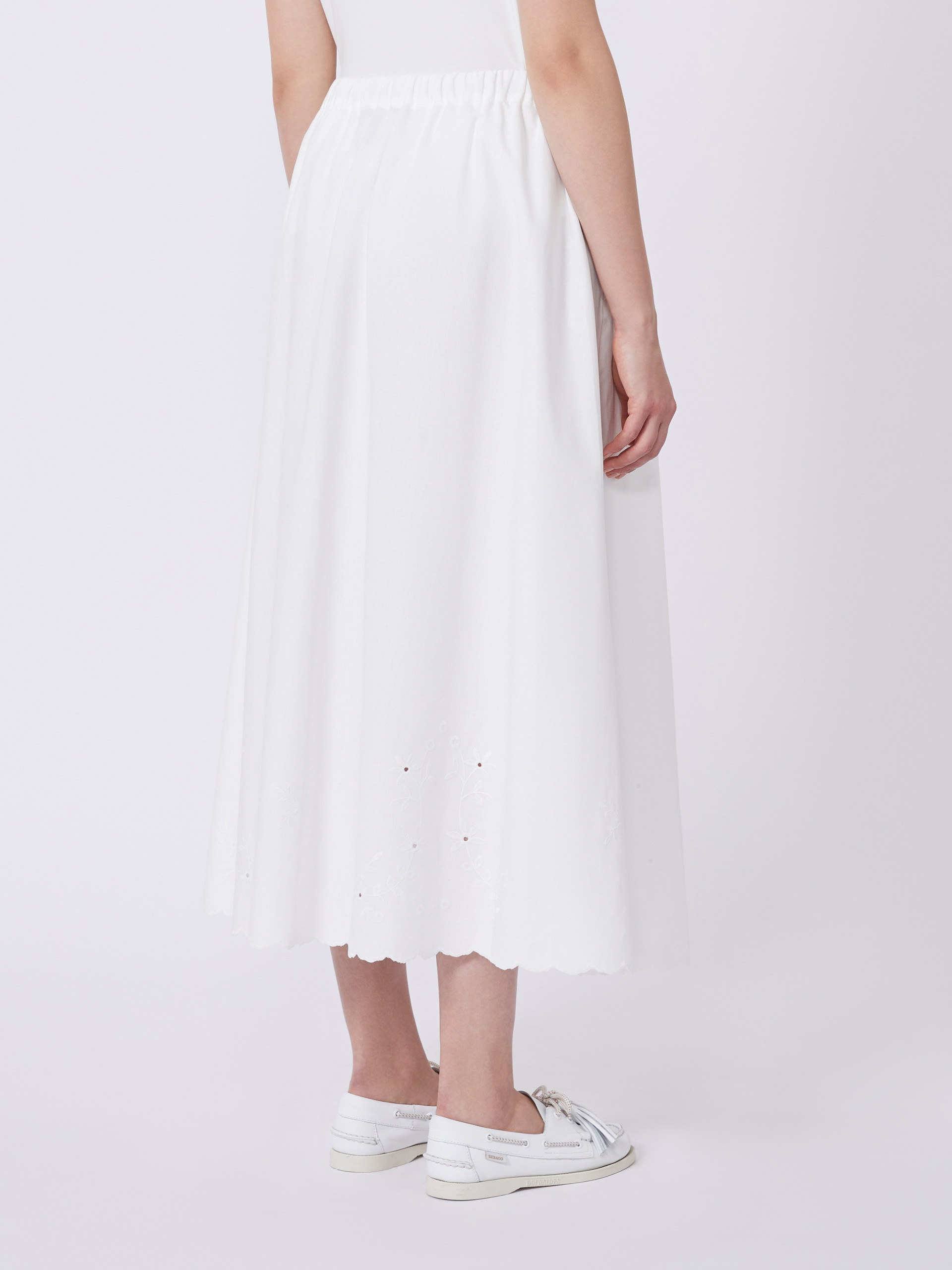 Cotton and linen canvas skirt - WHITE - Weekend Max Mara - 3