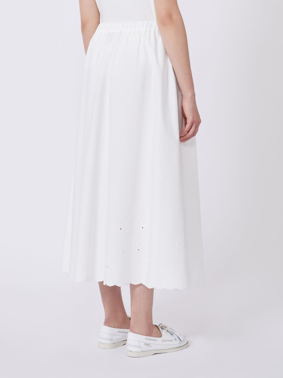 Cotton and linen canvas skirt - WHITE - Weekend - 3