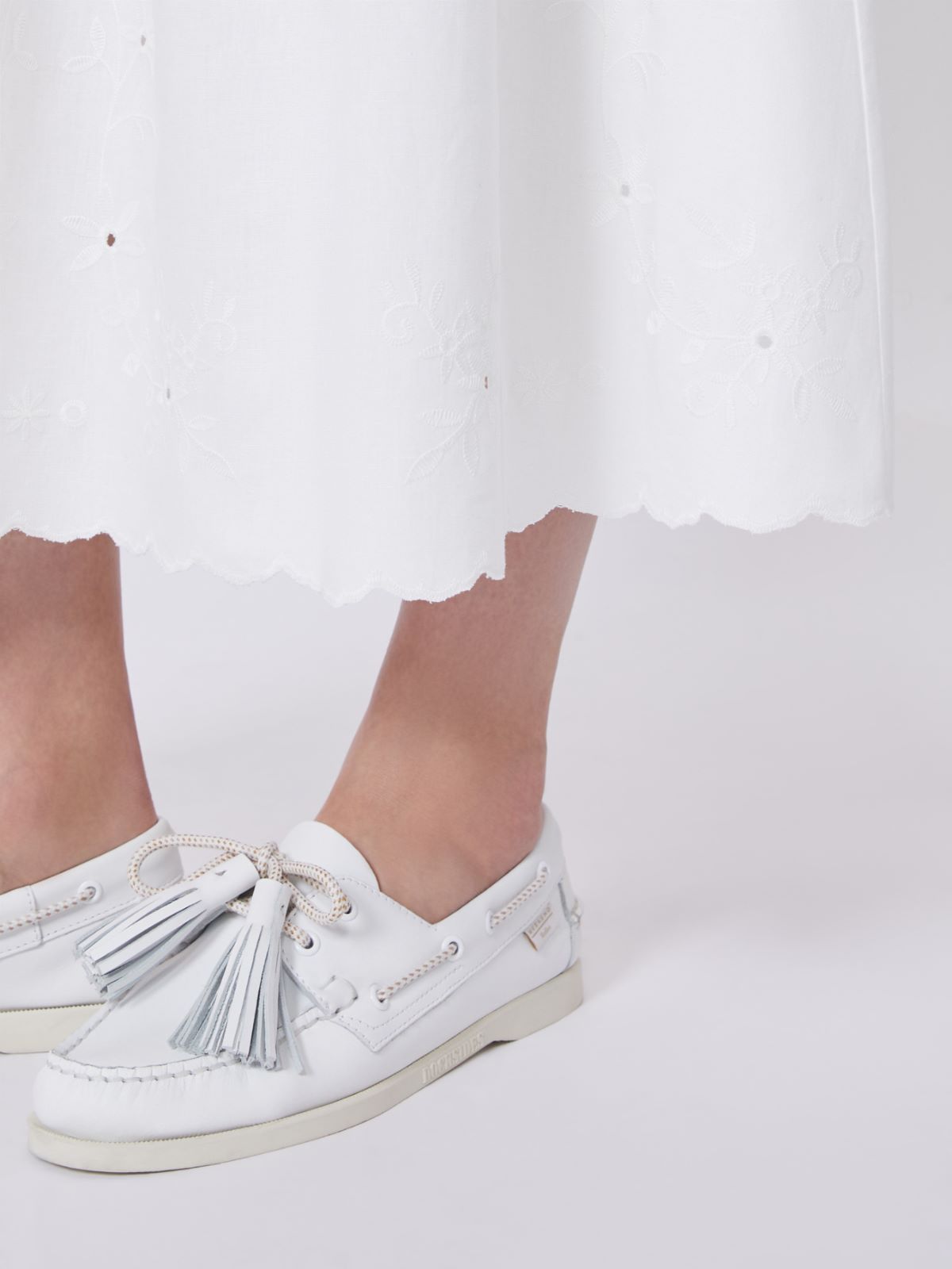 Cotton and linen canvas skirt - WHITE - Weekend - 4