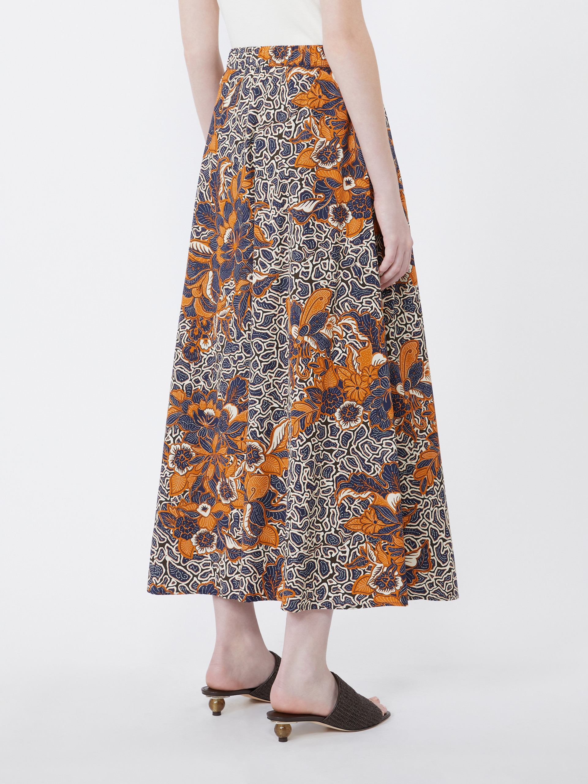 Printed poplin pleated skirt - NAVY - Weekend Max Mara - 3