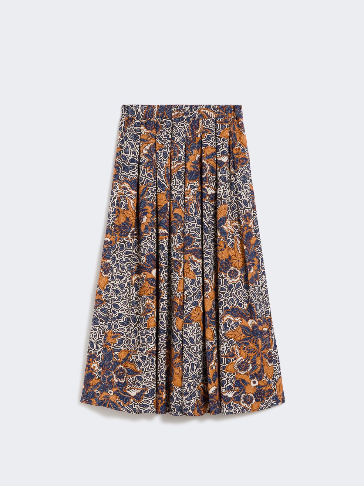 Printed poplin pleated skirt - NAVY - Weekend - 5